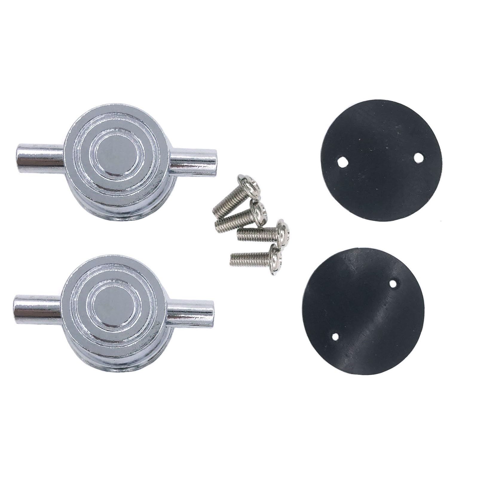 Tuoren 2Pcs Double End Tom Drum Lugs With Screws Rubber Gaskets, Metal Tom Snare Drum Lugs Replacement Parts Drum Set Hardware A