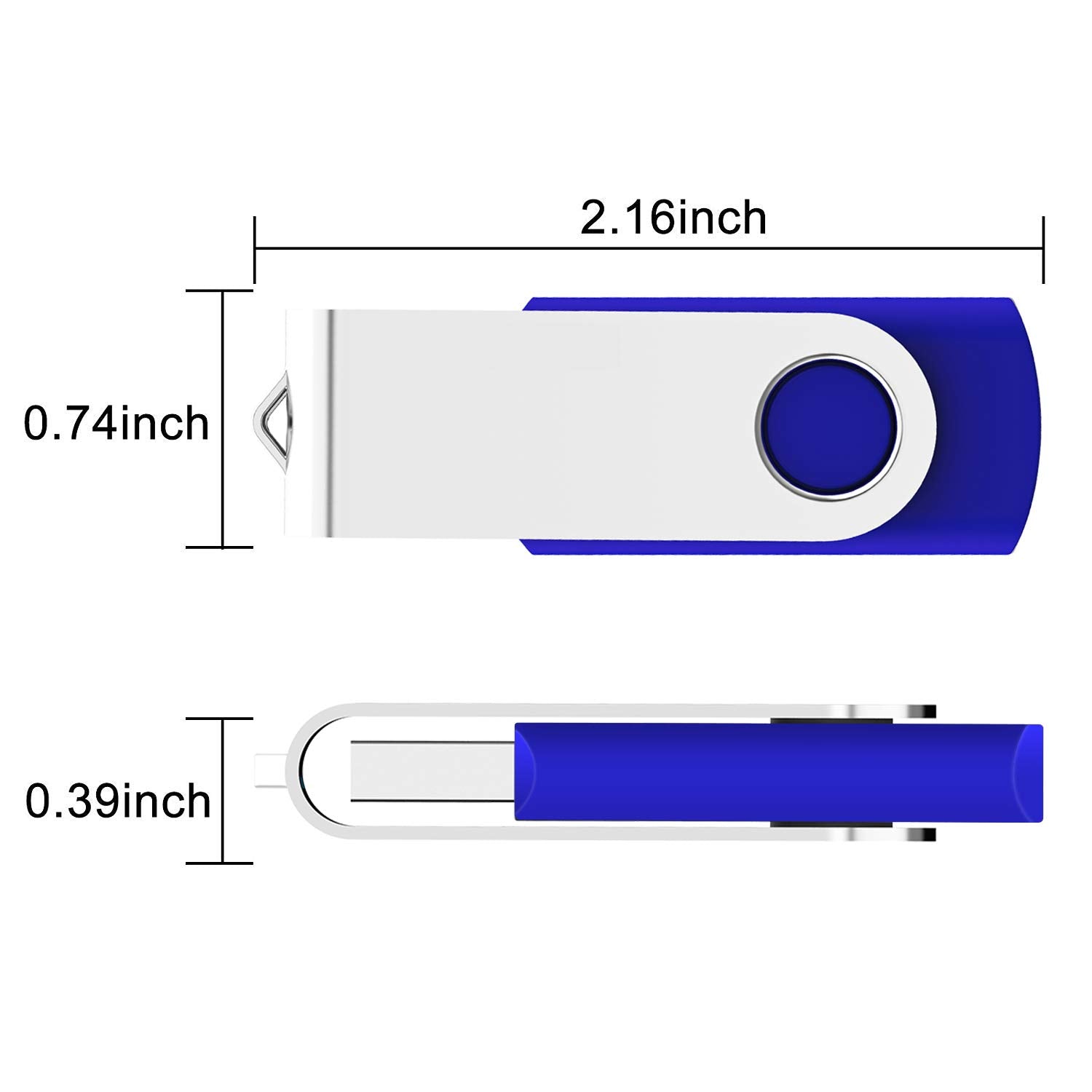 Raoyi 50 Pack 4Gb Usb Flash Drive, Usb 2.0 Memory Stick Bulk Thumb Drives Pen Drive Zip Drive Bundle Blue