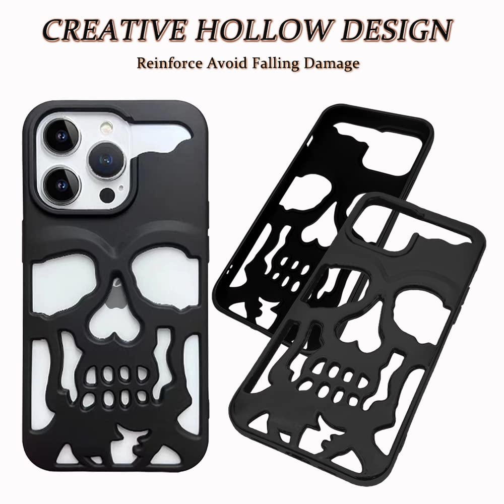 Imogacla 2023 Skull Halloween Phone Case   Chrome Hearts Iphone 15 Plus Case, Skeleton Cool Gothic Designer For Iphone 15 Plus P
