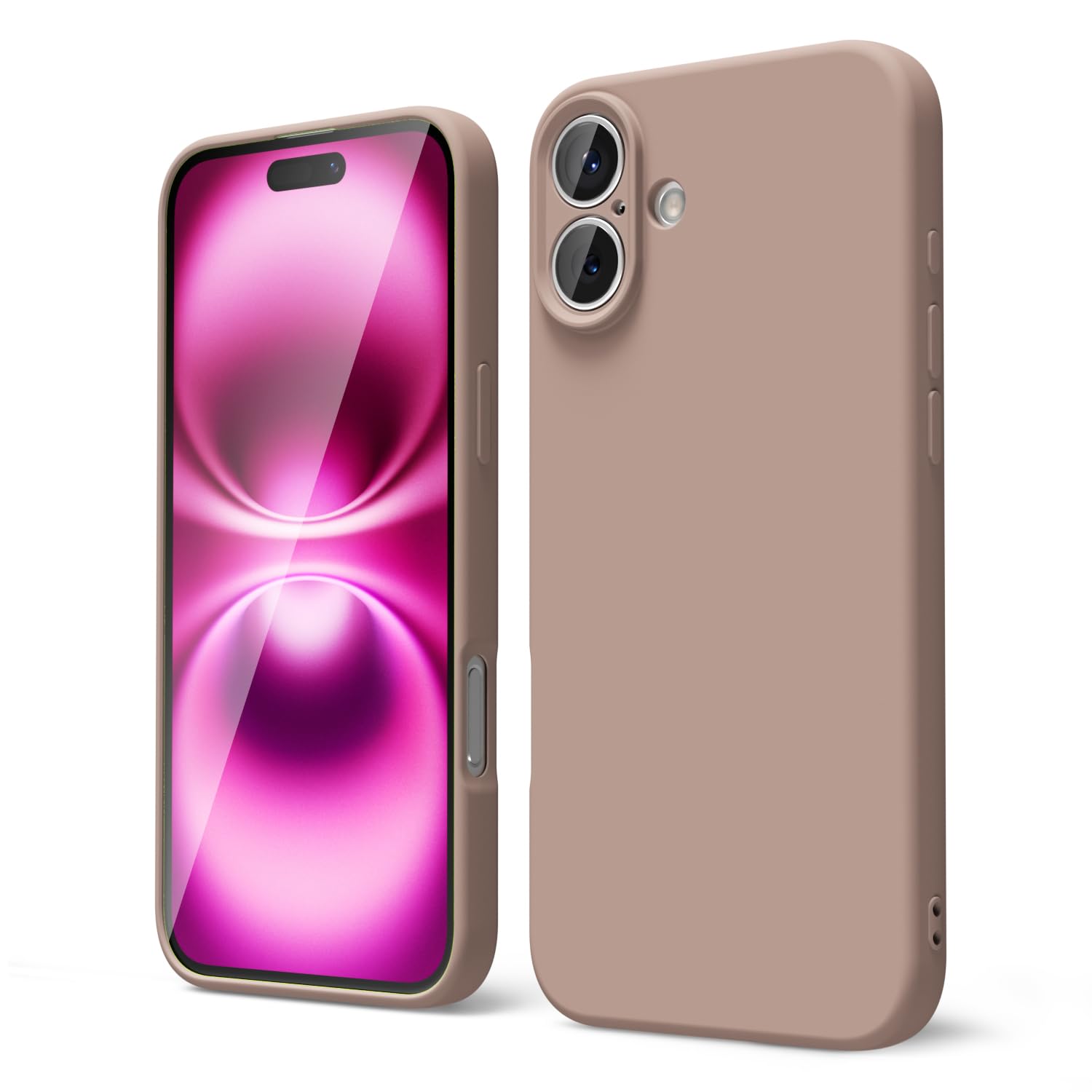 Oakxco For Iphone 16 Plus Phone Case Liquid Silicone, Thin Slim Soft Rubber Gel Tpu Plain Protective Simple Cover For Women Girl