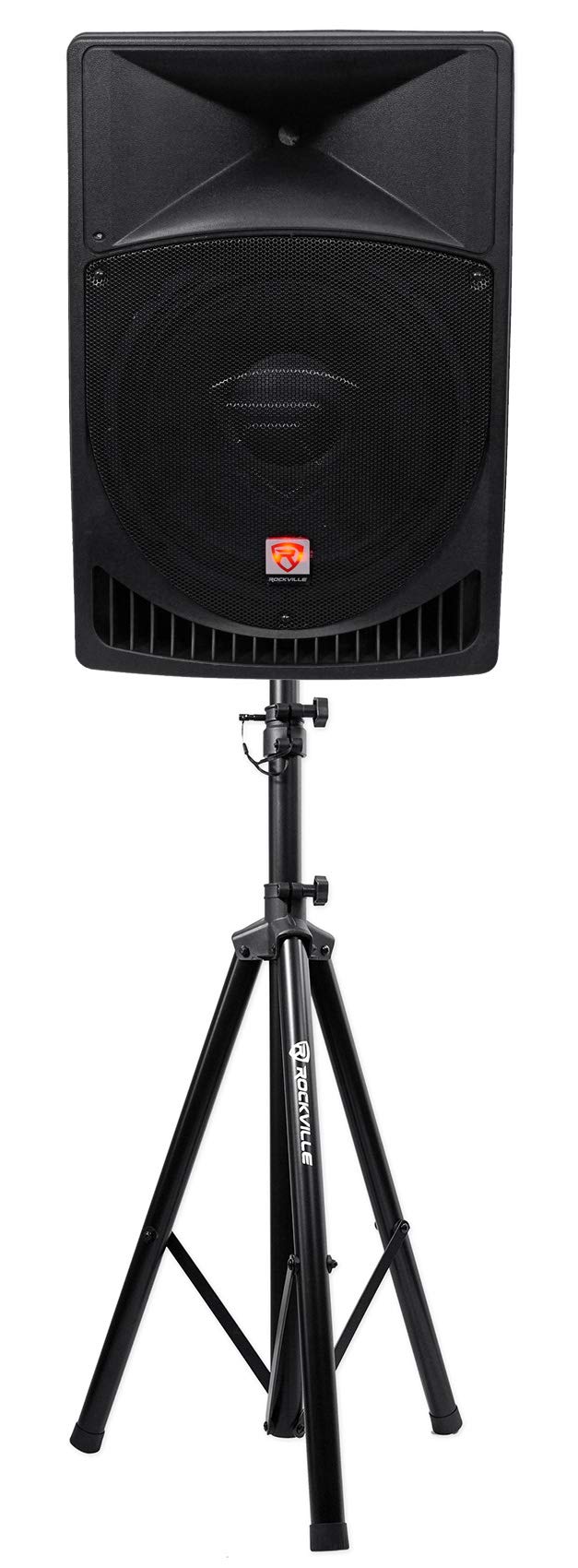 Rockville Rpg15 15'' Professional Powered Active 1,000W 2 Way Dj Pa Speaker+Stand
