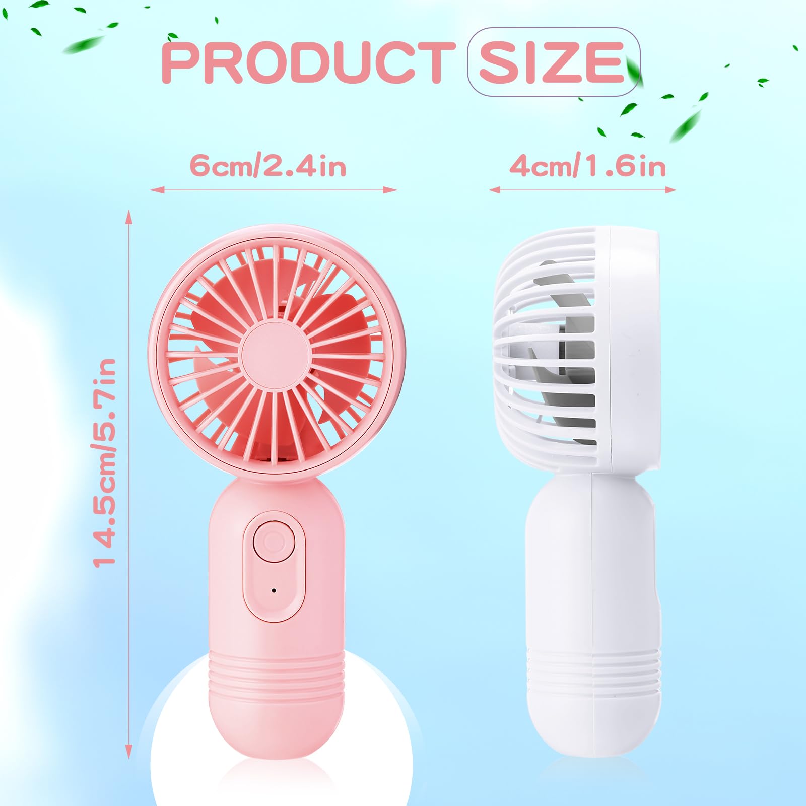 Rossesay 6 Pack Mini Portable Fan Bulk Cute Handheld Fan Lightweight Small Personal Eyelash Fan With 3 Speeds And Usb Rechargeab