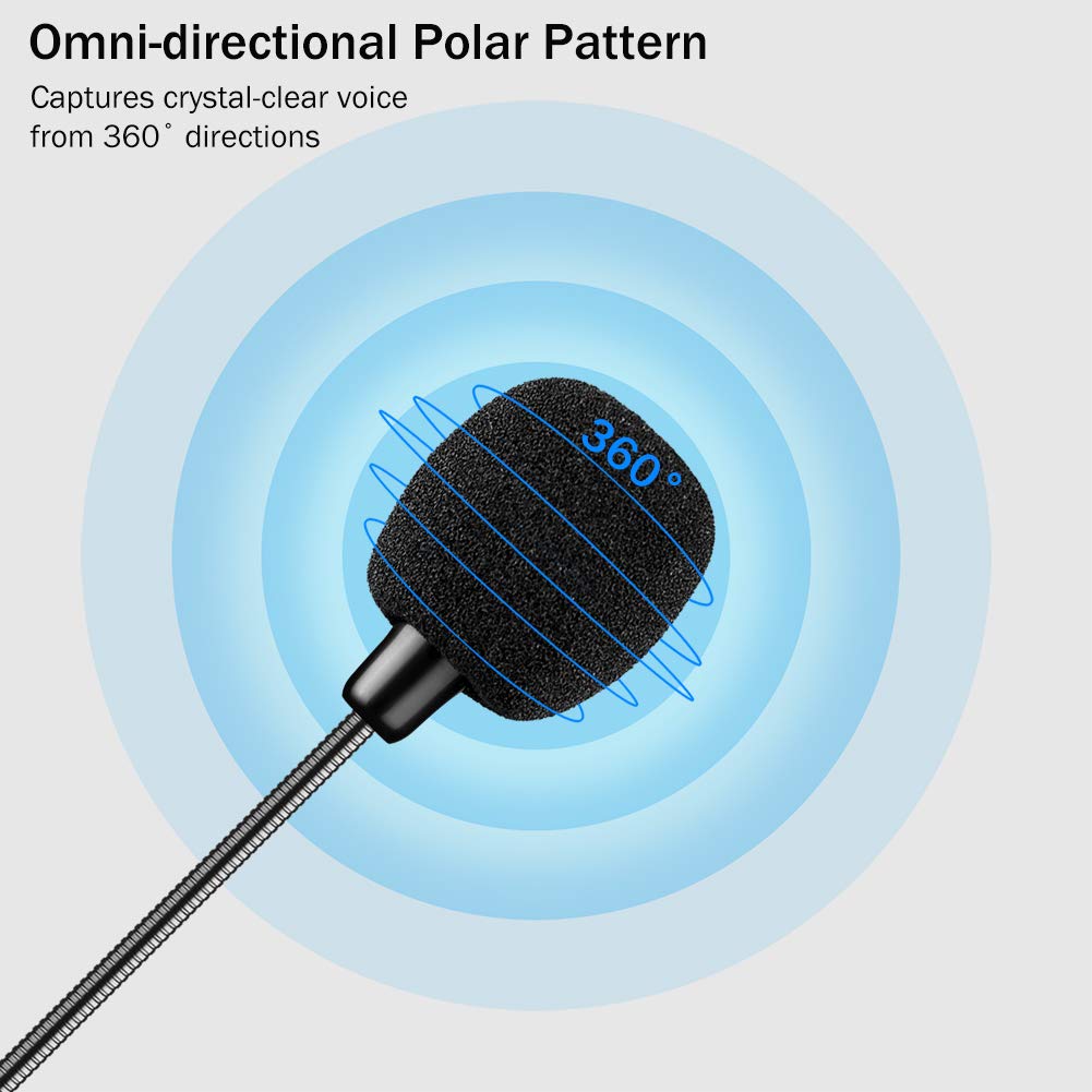 C G Changeek Mini Usb Microphone For Laptop And Desktop Computer, With Gooseneck & Universal Usb Sound Card, Compatible With Pc