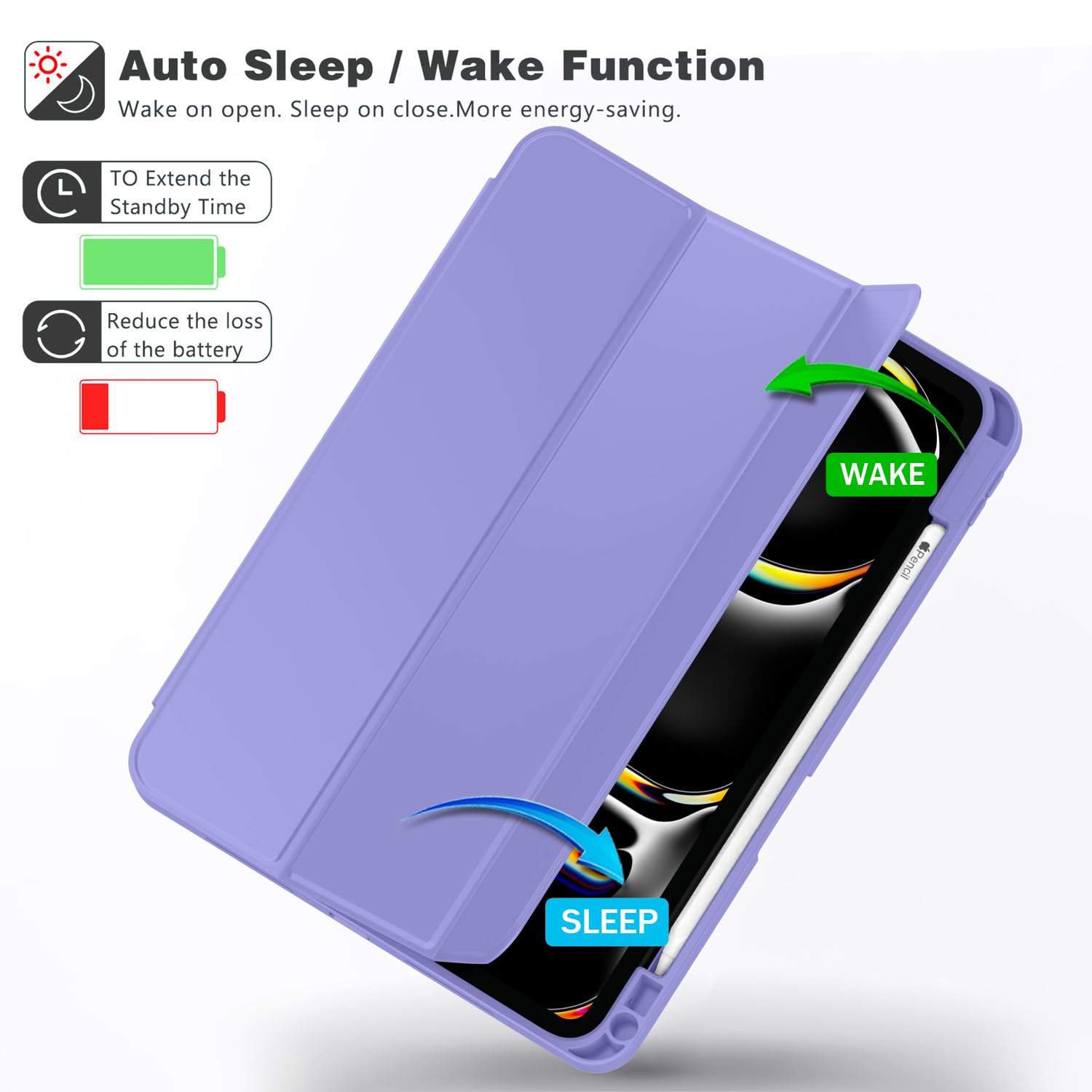 Zryxal New Ipad Pro 13 Inch Case M4 (2024 Model, 9Th Generation) With Pencil Holder, Smart Ipad Case [Support Pencil Pro And Pen