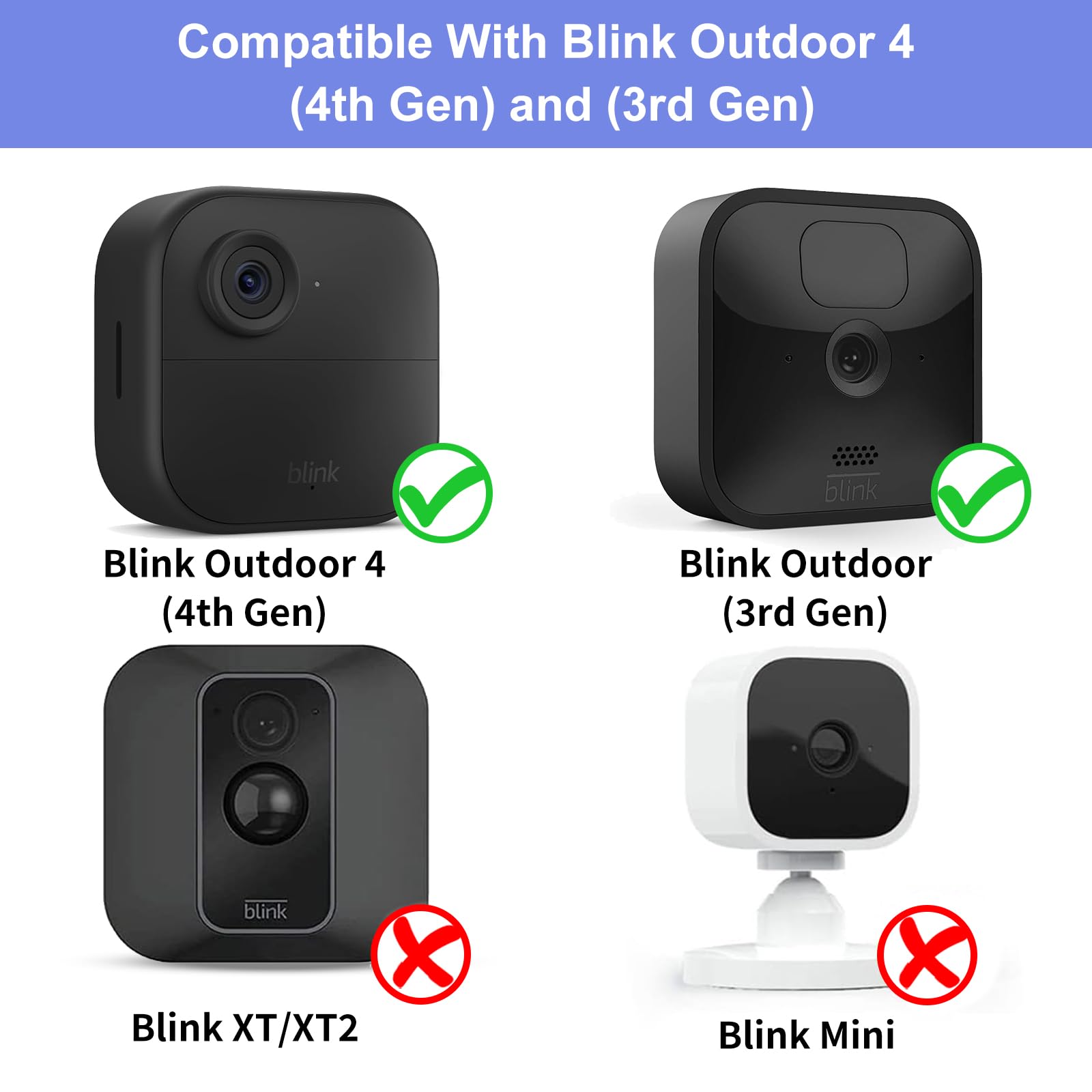 Blink Outdoor 4 (4Th Gen) Wall Mount, Weatherproof Protective Cover And 360 Degree Adjustable Mount With Blink Sync Module 2 Outlet Mount For Blink Outdoor Indoor Security Camera (Black, 5 Pack)