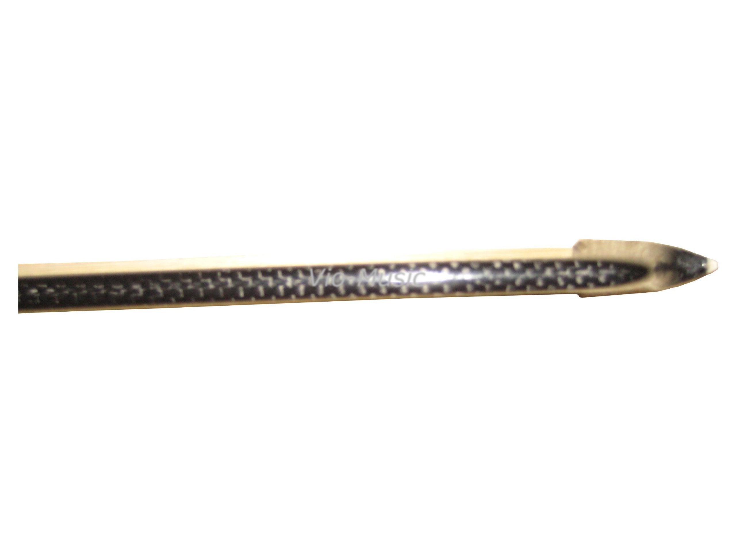 Braided Carbon Fiber Cello Bow 4/4, Ebony Frog, Natural Horse Hair