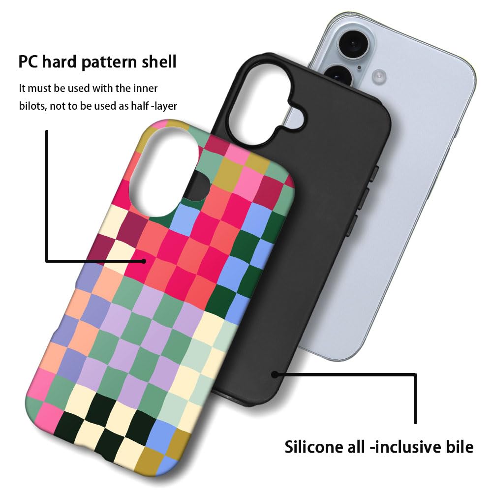 Seized Case Compatible With For Iphone 16,Colorful Checkerboard Phone Case For Girl Women Boy Men,Durable Protection Phone Case