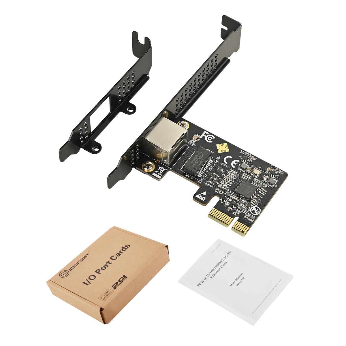 Io Crest 5.0Gb Pcie Network Card   Pcie To 5.0 Gigabit Ethernet Network Card, Supports Windows 11/10/8.1/8/7, Win Server 2022/20