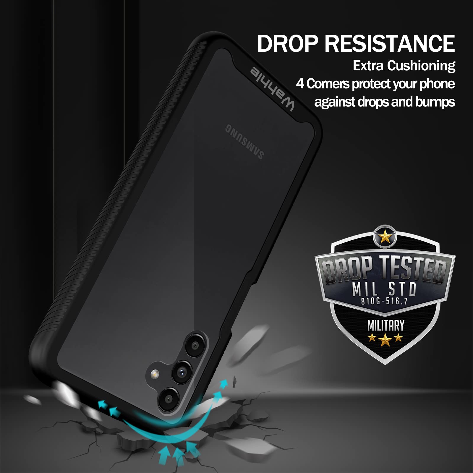 Wahhle Compatible With Samsung Galaxy A13 5G Case, Built In Screen Protector Full Body Shockproof Slim Fit Bumper Protective Pho