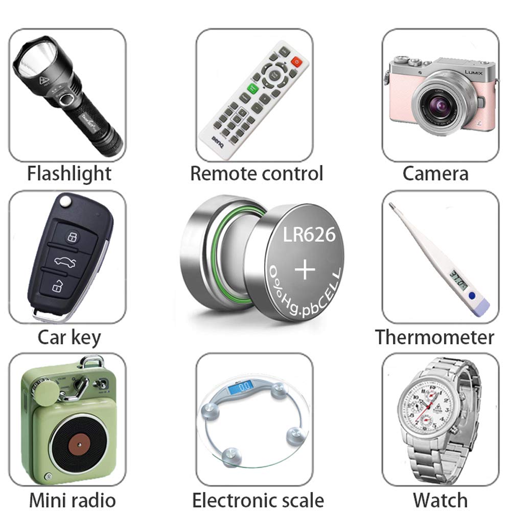 Skoanbe 10Pack Sr626Sw 377 Lr626 Ag4 1.5V Watch Battery