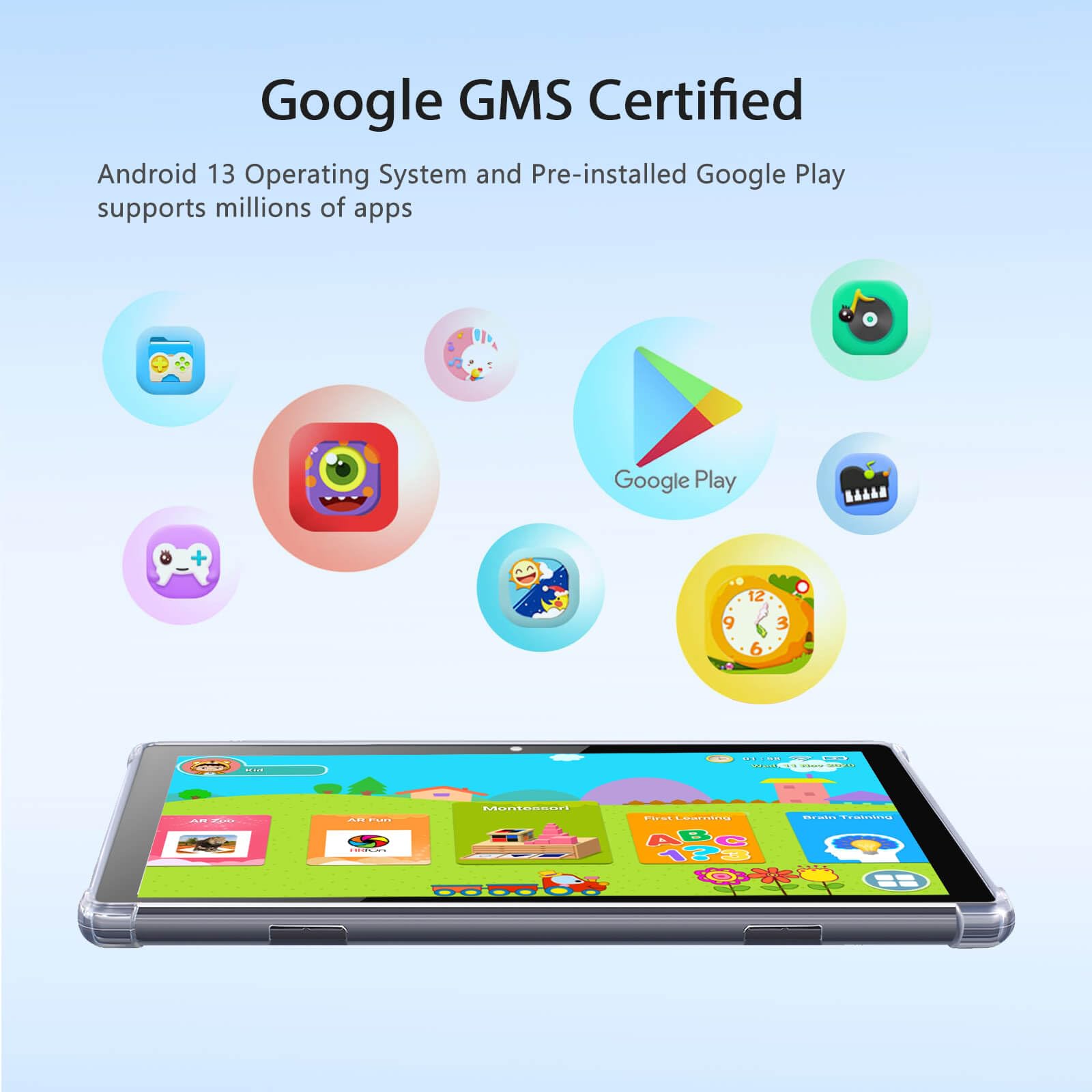 Wainyok 10.1 Inch Android 13 Tablet Kids Tablets: 6Gb + 64Gb, 1Tb Expandable | 2.0Ghz Octa Core, Dual Cameras (5Mp+8Mp), Hd Ips