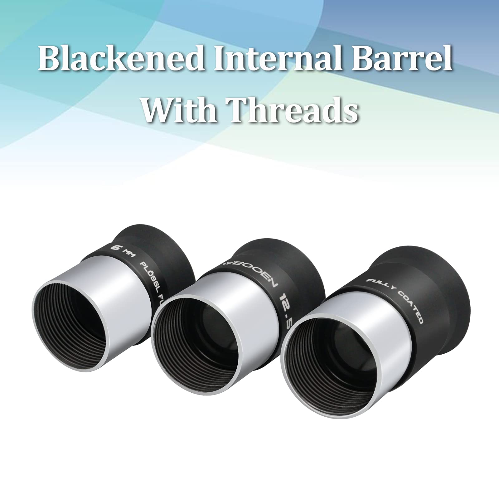 Weooen 1.25Inch Telescope Eyepiece Kit, Three Plossl Eyepieces (6Mm, 12.5Mm, 20Mm), Fully Coated Optical Lens, Metal Constructio