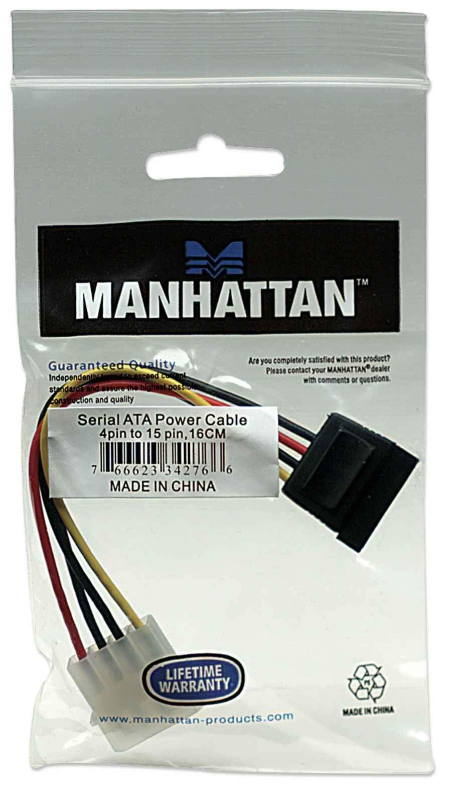 Manhattan Sata Power Cable Sata 15P 4P 6.5In/16Cm (342766)
