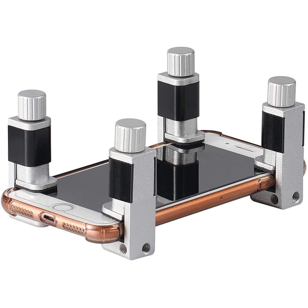 Zzhxsm 4Pcs Phone Screen Clamps 15Mm Max Width Adjustable Bracket Portable Phone Fastening Clamps Clip For Most Phone And Tablet