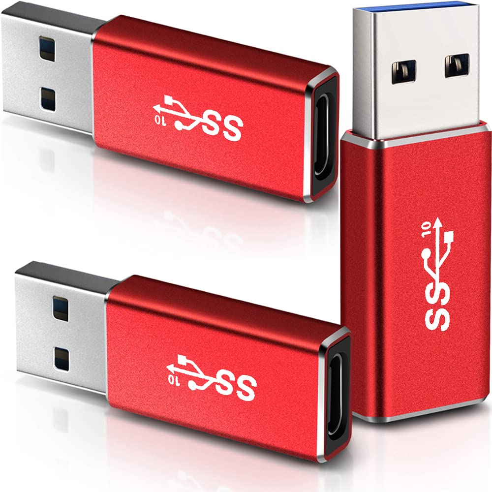 Warmstor 3-Pack USB C Gen 2 Female to USB Male Adapter 10Gbps Support Double Sided Data Transfer & 60W Fast Charging for Apple W