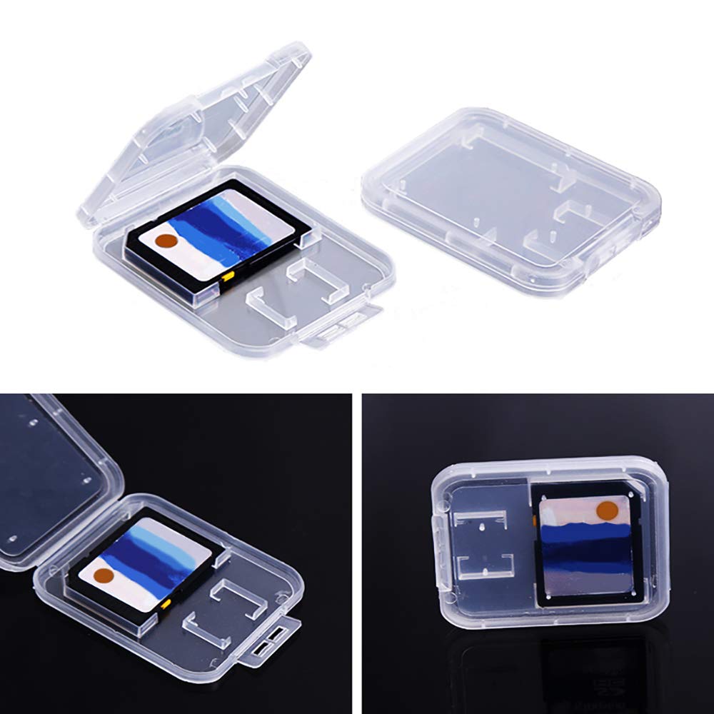 Clear Plastic Memory Card Case Compatible With Sd Sdhc Sdxc Micro Sd T Flash Card (20 Pcs)