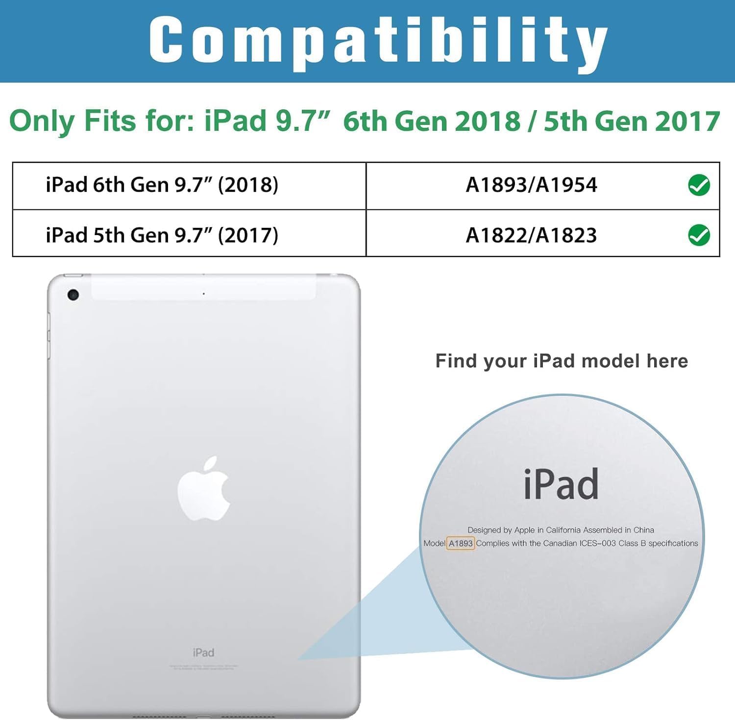 Procase For Ipad 9.7 Inch Case Ipad 6Th/5Th Generation Case 2018 2017(Model: A1893 A1954 A1822 A1823), Ultra Slim Lightweight St