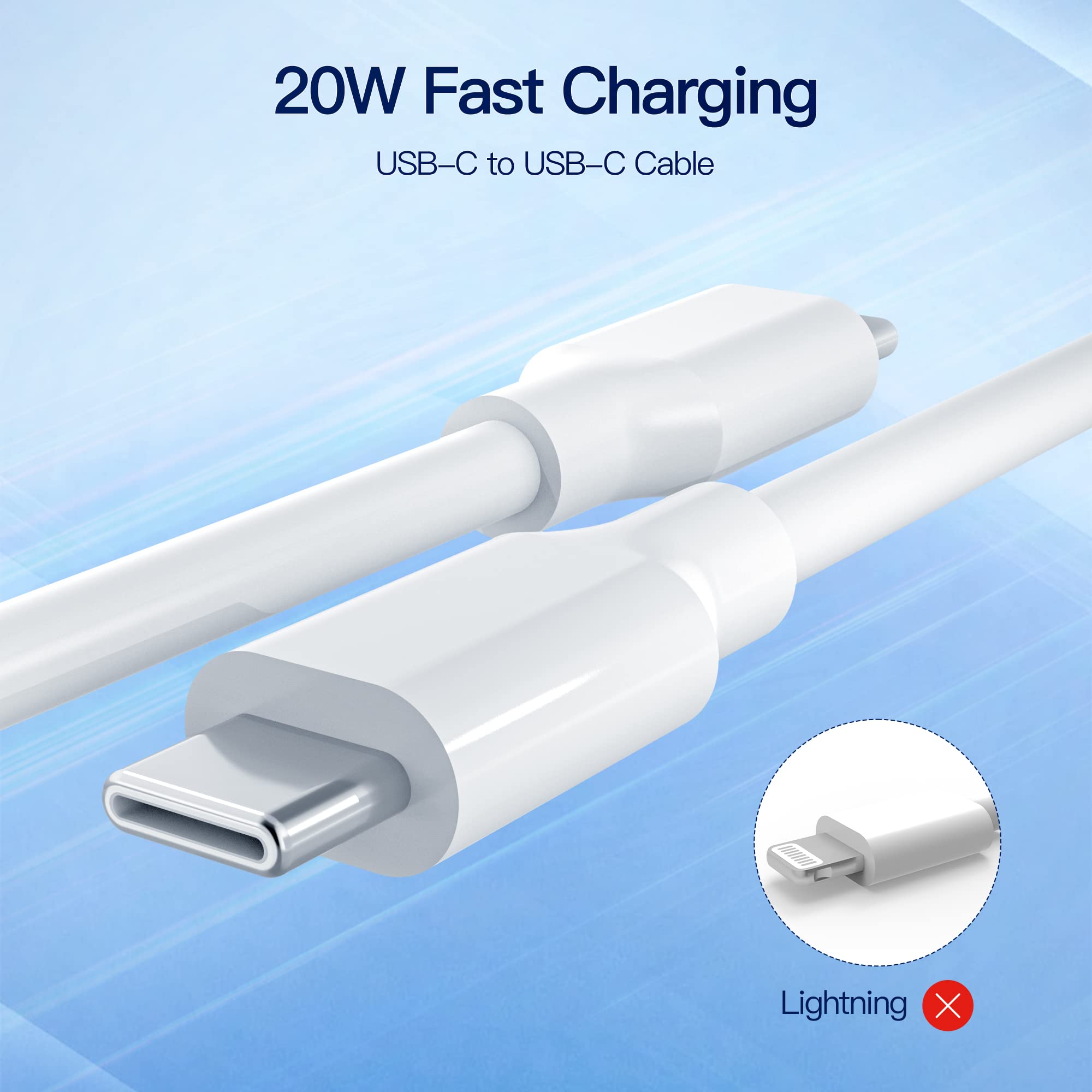 20W Dual Port For Ipad Air Charger Fast Charging   (Fit For Ipad Air 4Th/5Th Generation 10.9 Inch Gen 2022 2020 A2589 A2591 A232