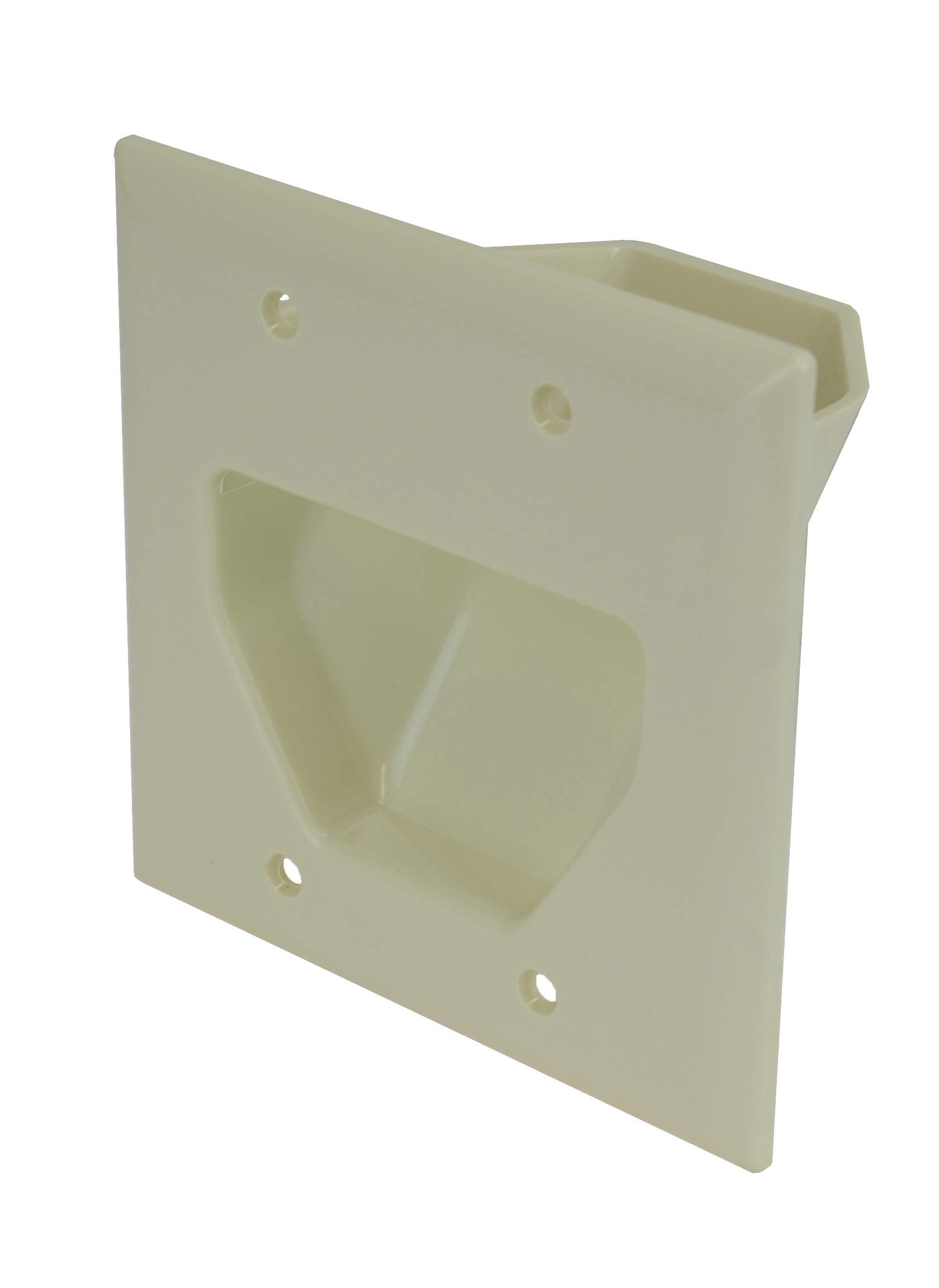 Data Comm Electronics 45 0002 La 2 Gang Recessed Low Voltage Cable Plate   Lite Almond
