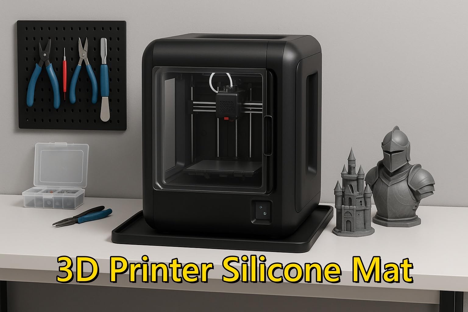 Frezonika 19.7X15.7 Silicone Base Mat Compatible With Flashforge, Comgrow, Elegoo, Bambulab And Most Of 3D Printers, 3D Printer