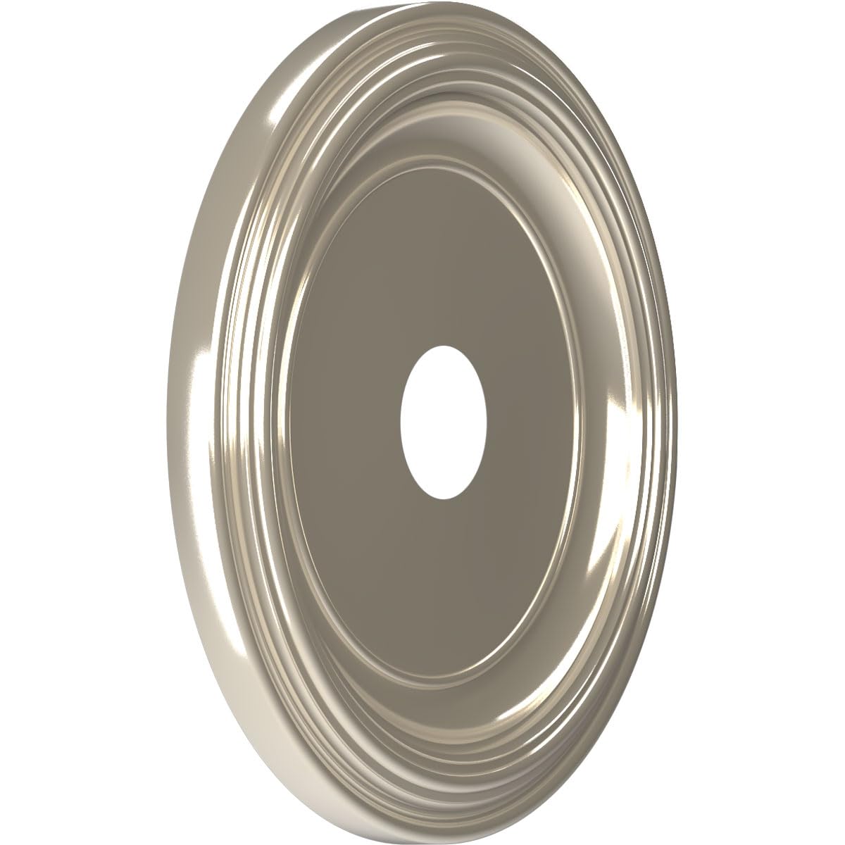 19Od X 3 1/2Id X 1 1/2P Traditional Thermoformed Pvc Ceiling Medallion (Fits Canopies Up To 11 1/2), Bright Coat Chrome