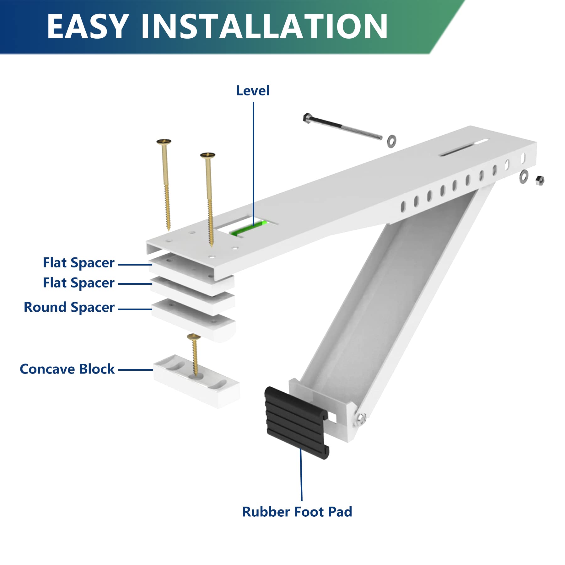 Wintcomfort Window Air Conditioner Bracket, Light Duty Support Bracket, Up To 85 Lbs, Universal To Fit 5,000 To 12,000 Btu Ac Un