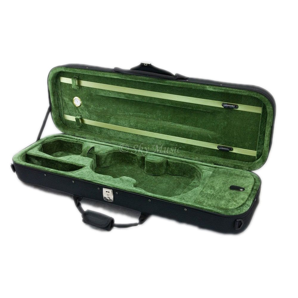 Sky 4/4 Full Size Professional Oblong Shape Lighweight Violin Hard Case With Hygrometer