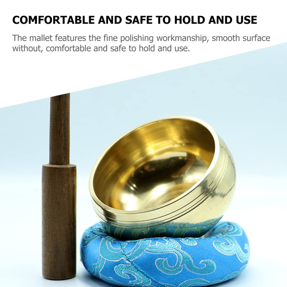 Coheali Chanting Bowl Mallet 2Pcs Singing Bowl Sticks Wooden Buddha Sound Bowl Knocking Sticks Yoga Meditation Sound Bowl Strike