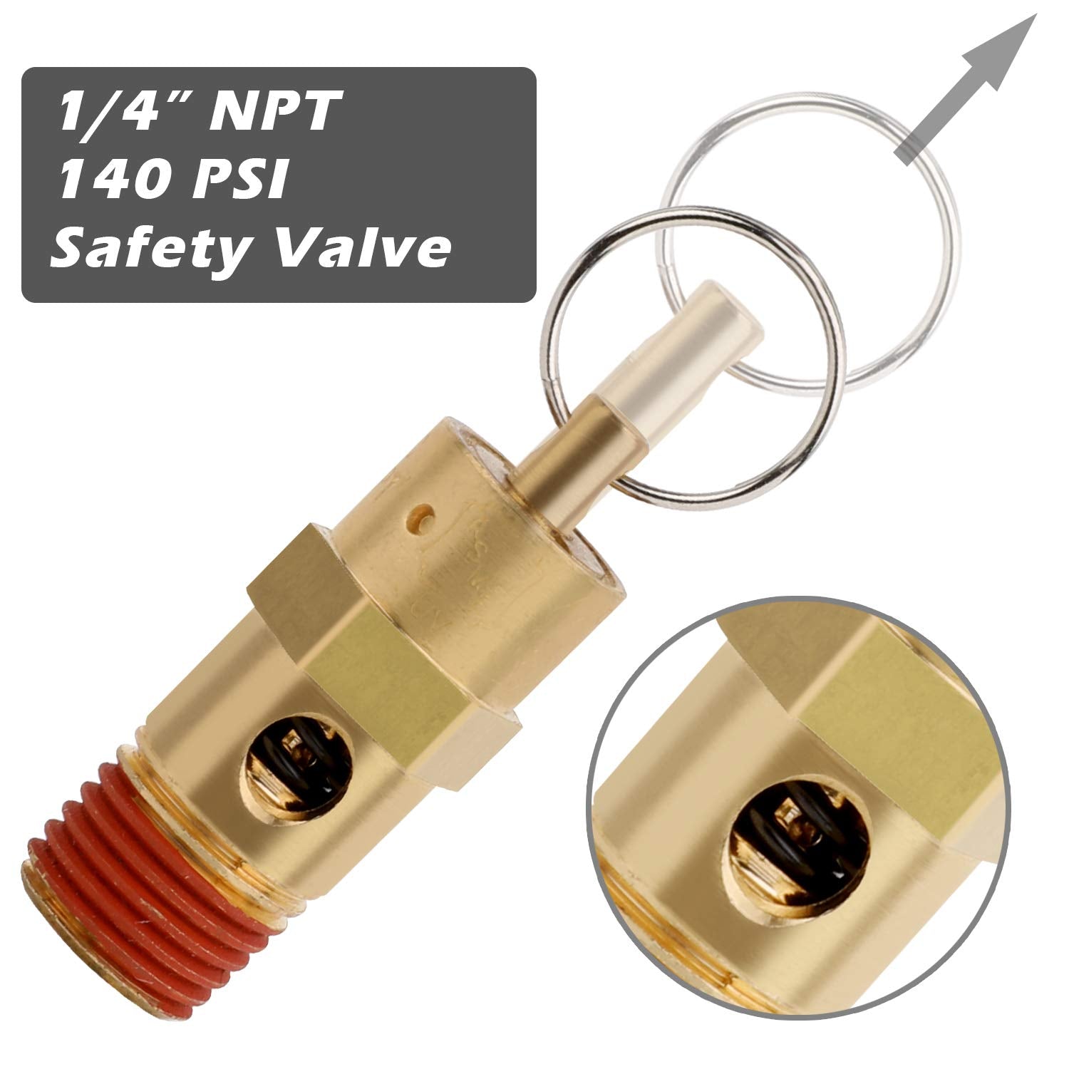 Hromee 5 Piece 1/4 Inch Compressor Air Tank Port Fittings Drain Valve Kit With Solid Brass Hex Head Plugs Winged Style And Twist