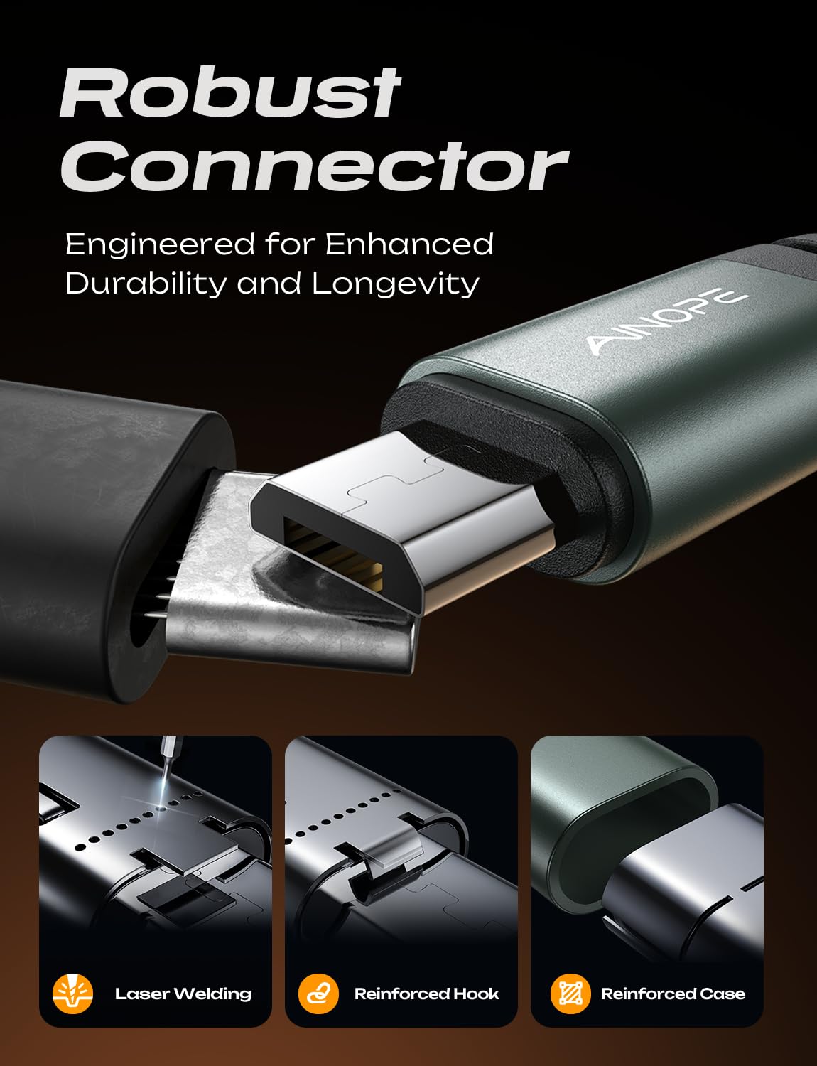 Ainope Micro Usb Cable For Kindle [2Pack,6.6Ft], Unbreakable Usb Micro Cable Kindle Charger Cord Replacement, Nylon Micro Usb Ch