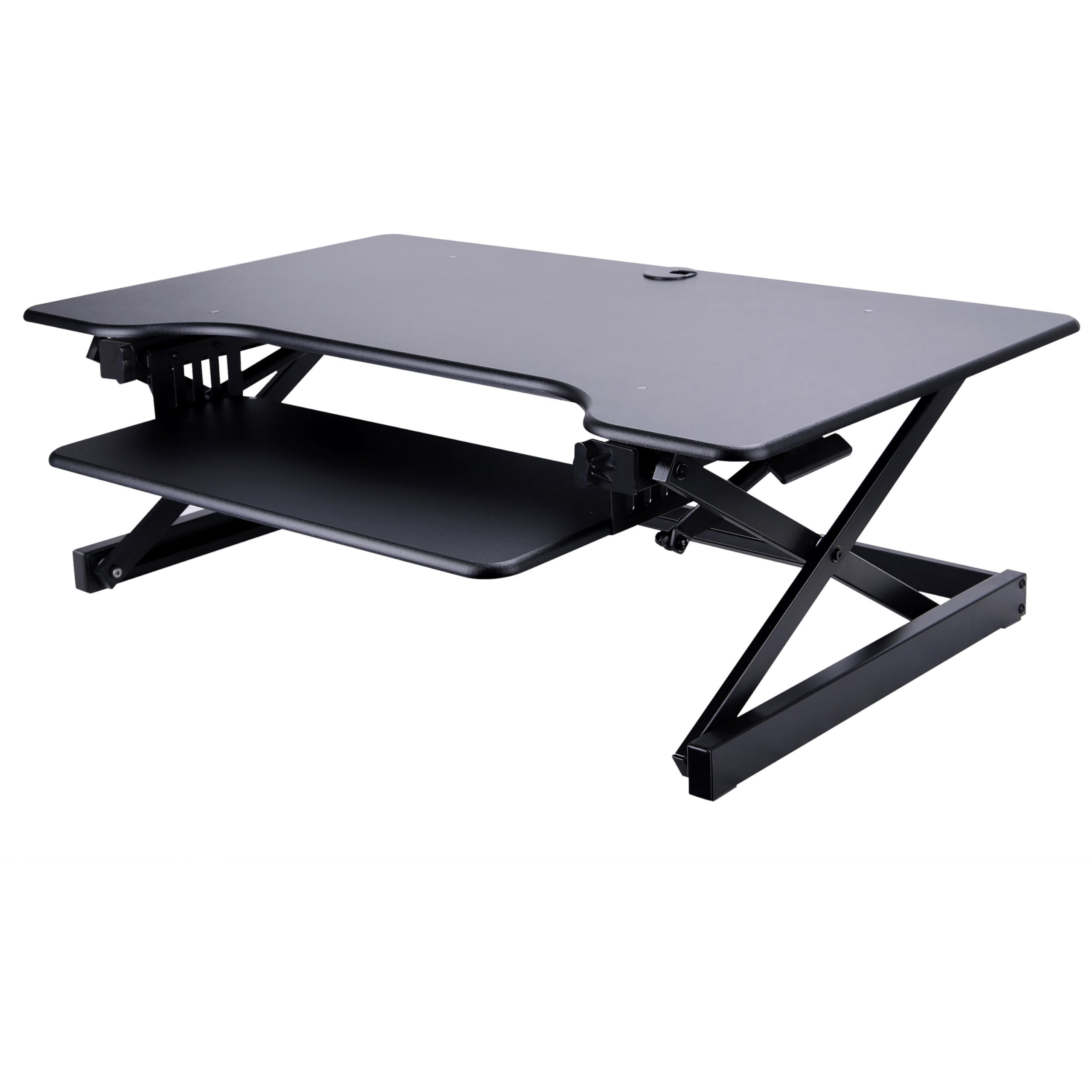Lorell Deluxe Adjustable Desk Riser, Black, 20 Height x 38 Width x 24 Depth
