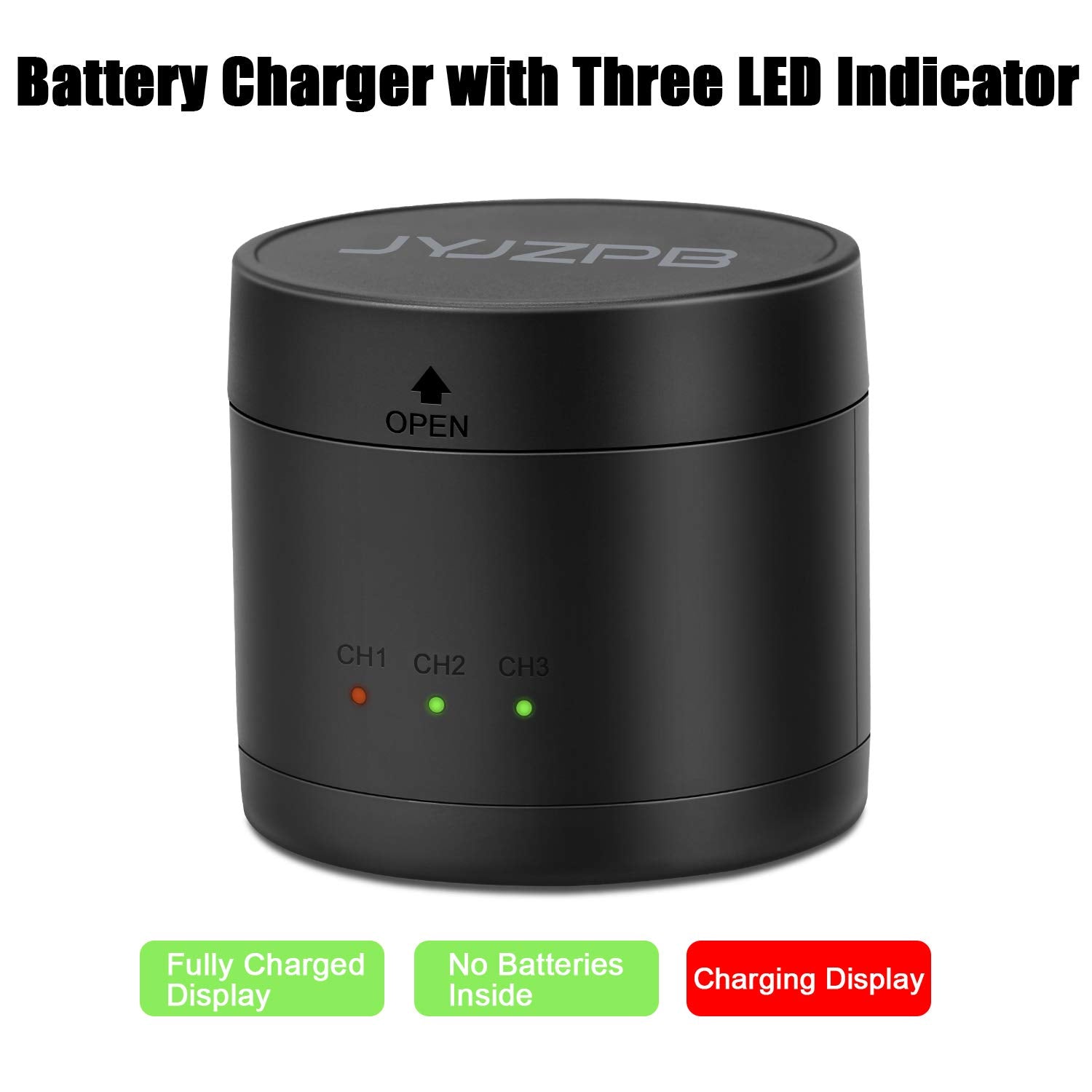 Jyjzpb Triple Battery Charger Compatible For Gopro Hero 8 Hero 7 Hero 6 Hero 5 Gopro 2018 Battery(Batteries Not Include)