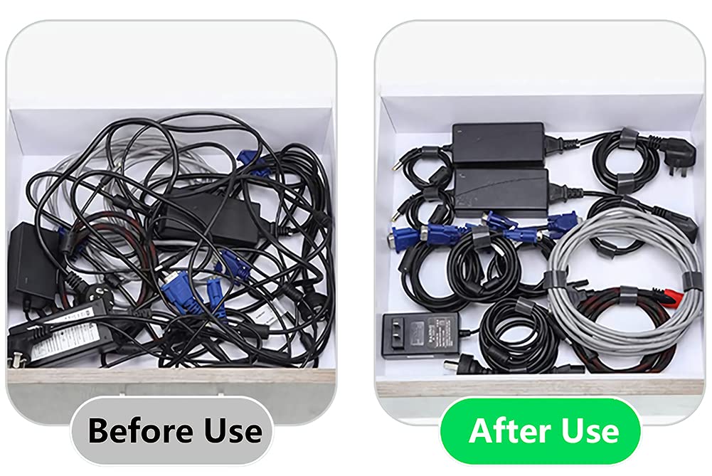 Oksdown Cable Tie Reusable Black 50 Pack Straps Adjustable Releasable Extension Hook And Loop Tidy Wraps For Headphones Hdmi Eth