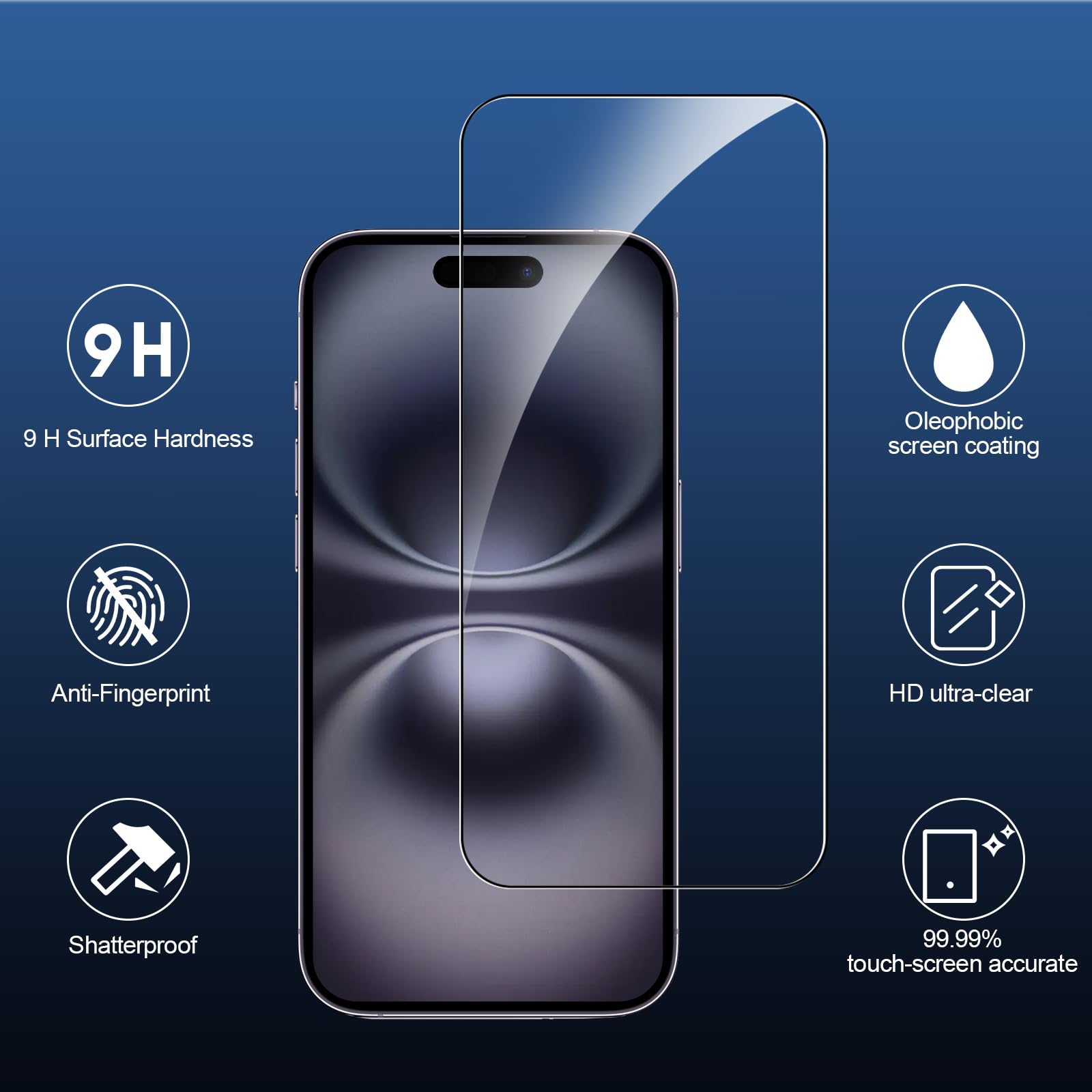 Sibeitu 3 Pack Screen Protector For Iphone 16 With 3 Pack Camera Lens Tempered Glass Protector, 6.1 Inch Hd Clear Tempered Glass