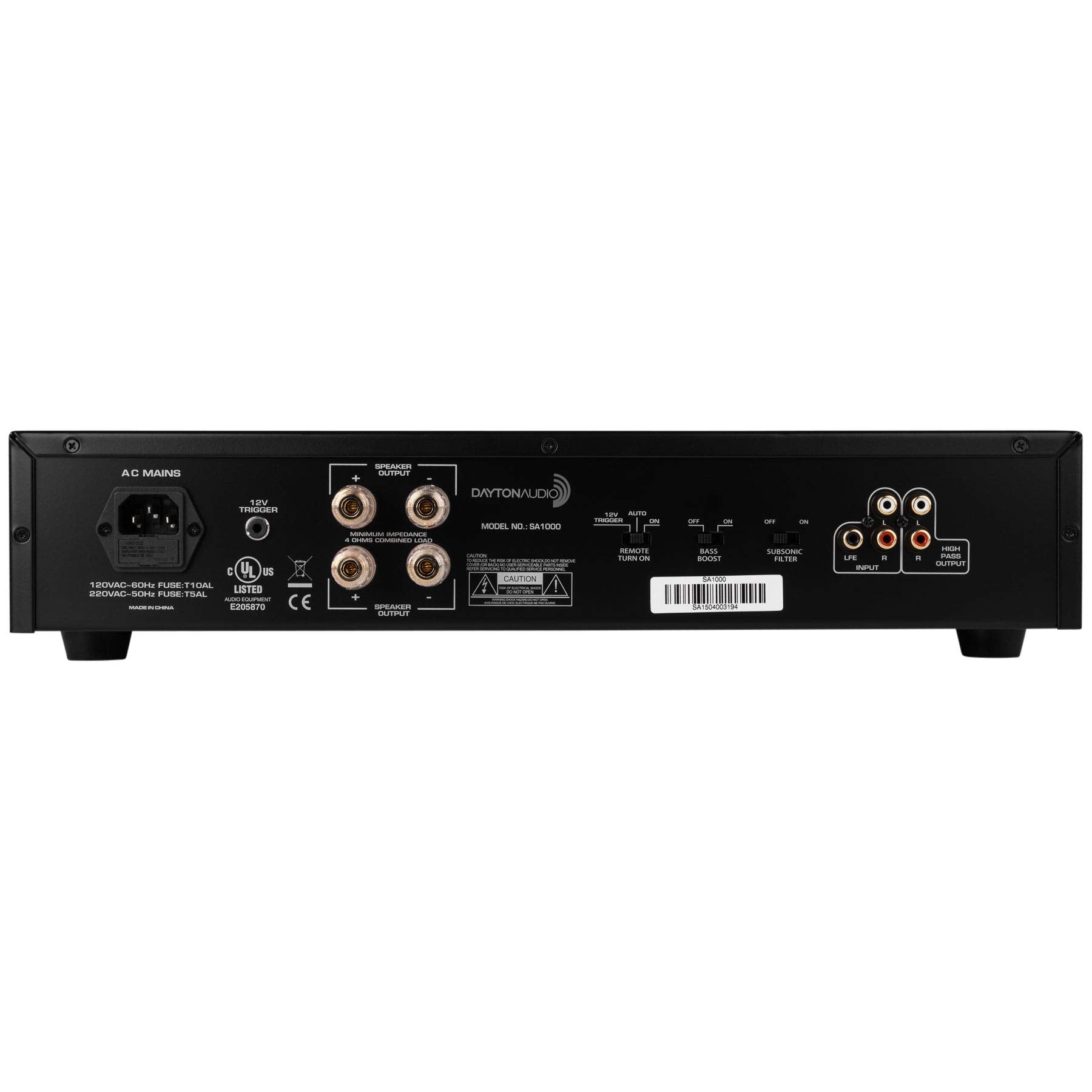 Dayton Audio Sa1000 Subwoofer Amplifier Rack Mountable