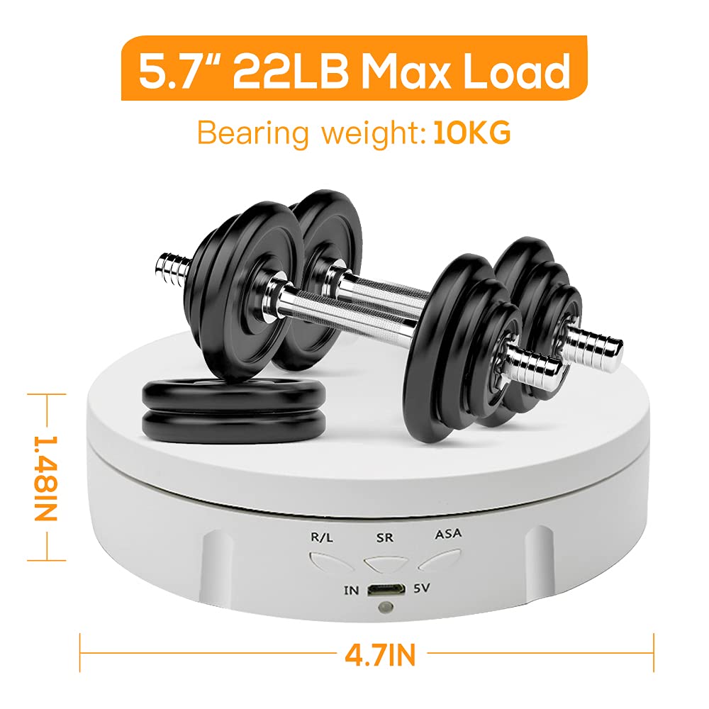 Motorized Photography Rotating Display Stand, 90/180/360 Degree Photography Turntable Stand, Photography Turntable With 6 Pvc Ba