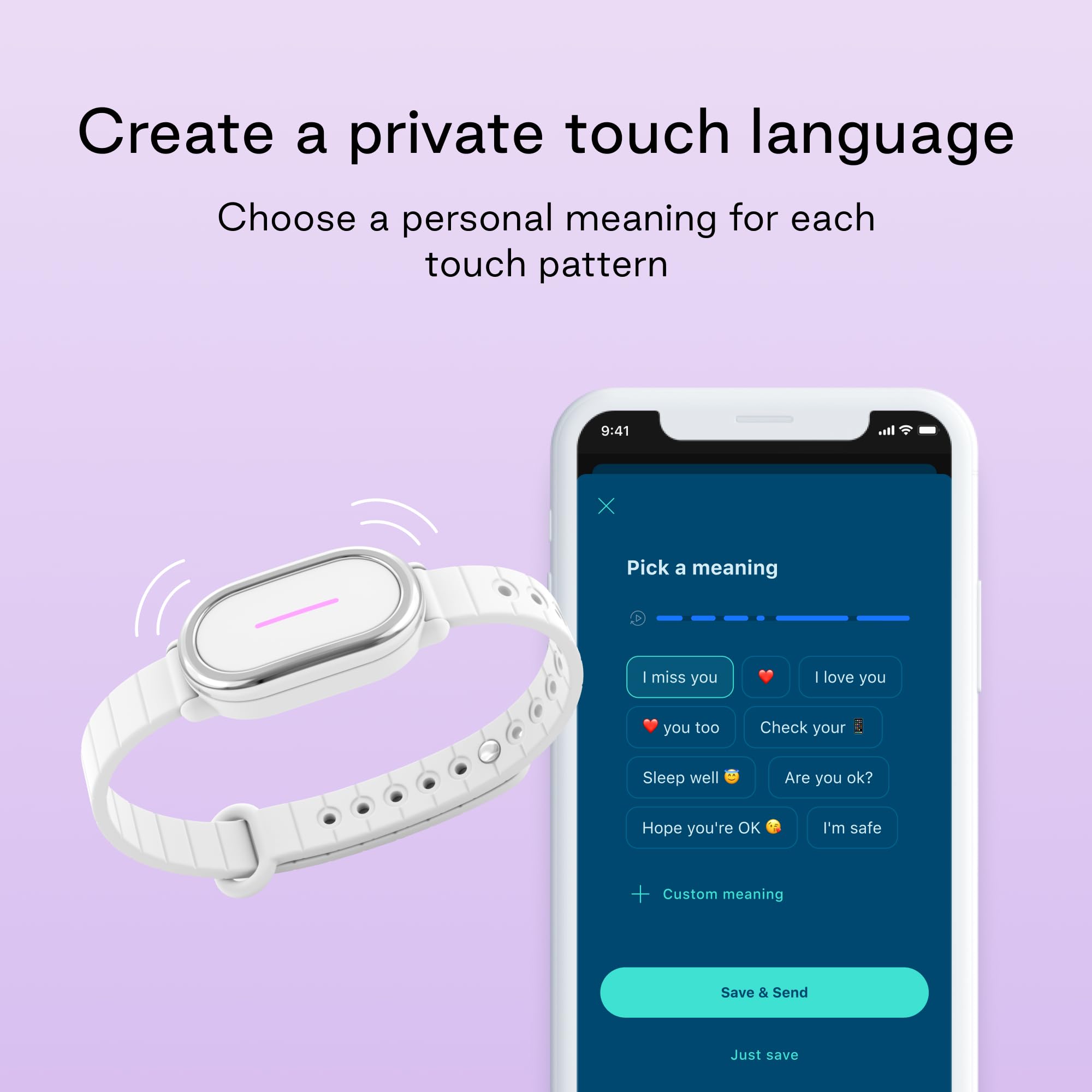 Bond Touch 4 Long Distance Relationship Smart Bracelet For Couples To Feel Connected (1 Unit) Long Battery Life, Bluetooth Conne