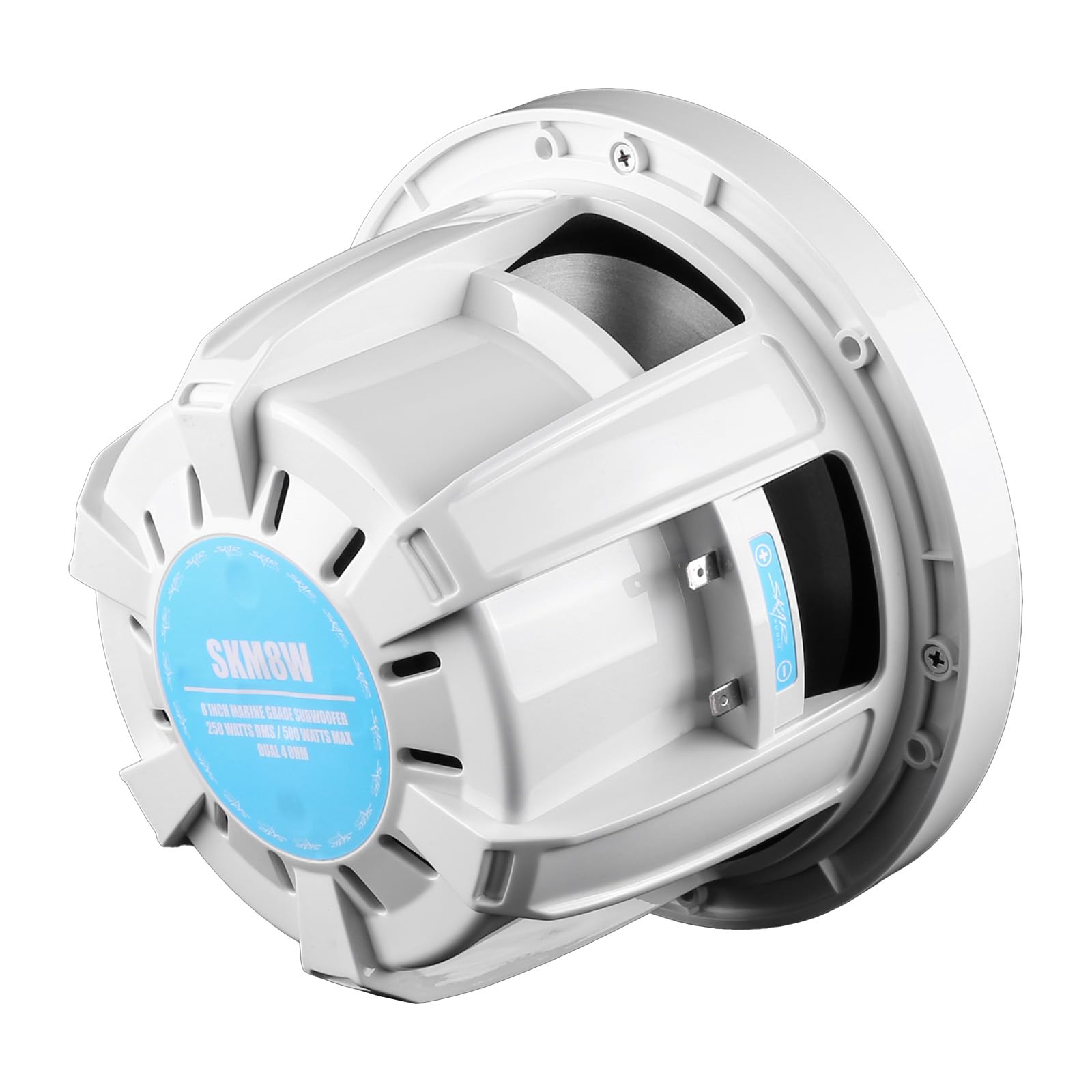 Skar Audio Skm8Wd2 8 500W Max Power Dual 2 Ohm Marine Subwoofer (White)