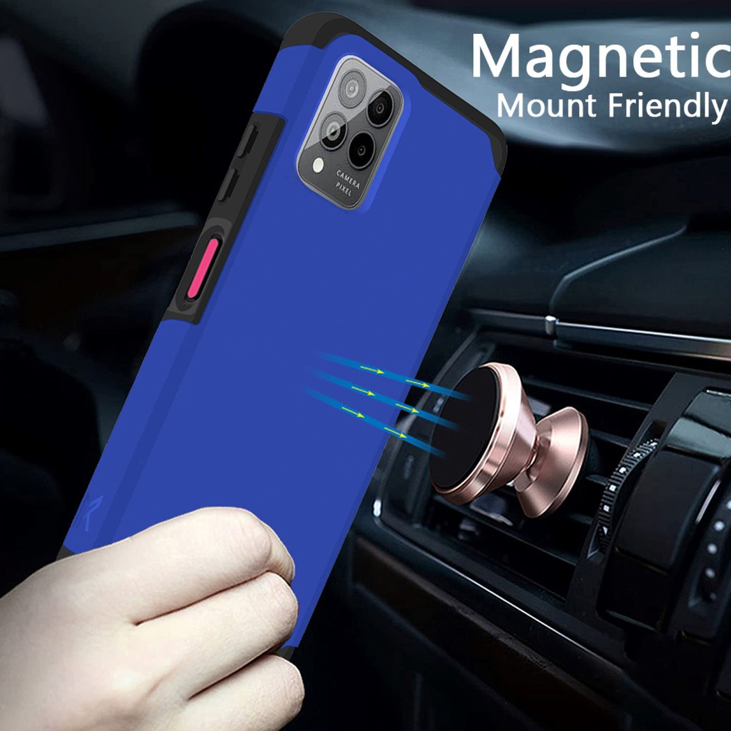 Tjs Compatible For T-Mobile Revvl 6X Pro 5G & Revvl 6 Pro 5G - Dual Layer Heavy Duty Shockproof Drop Protection Hybrid Phone Cov