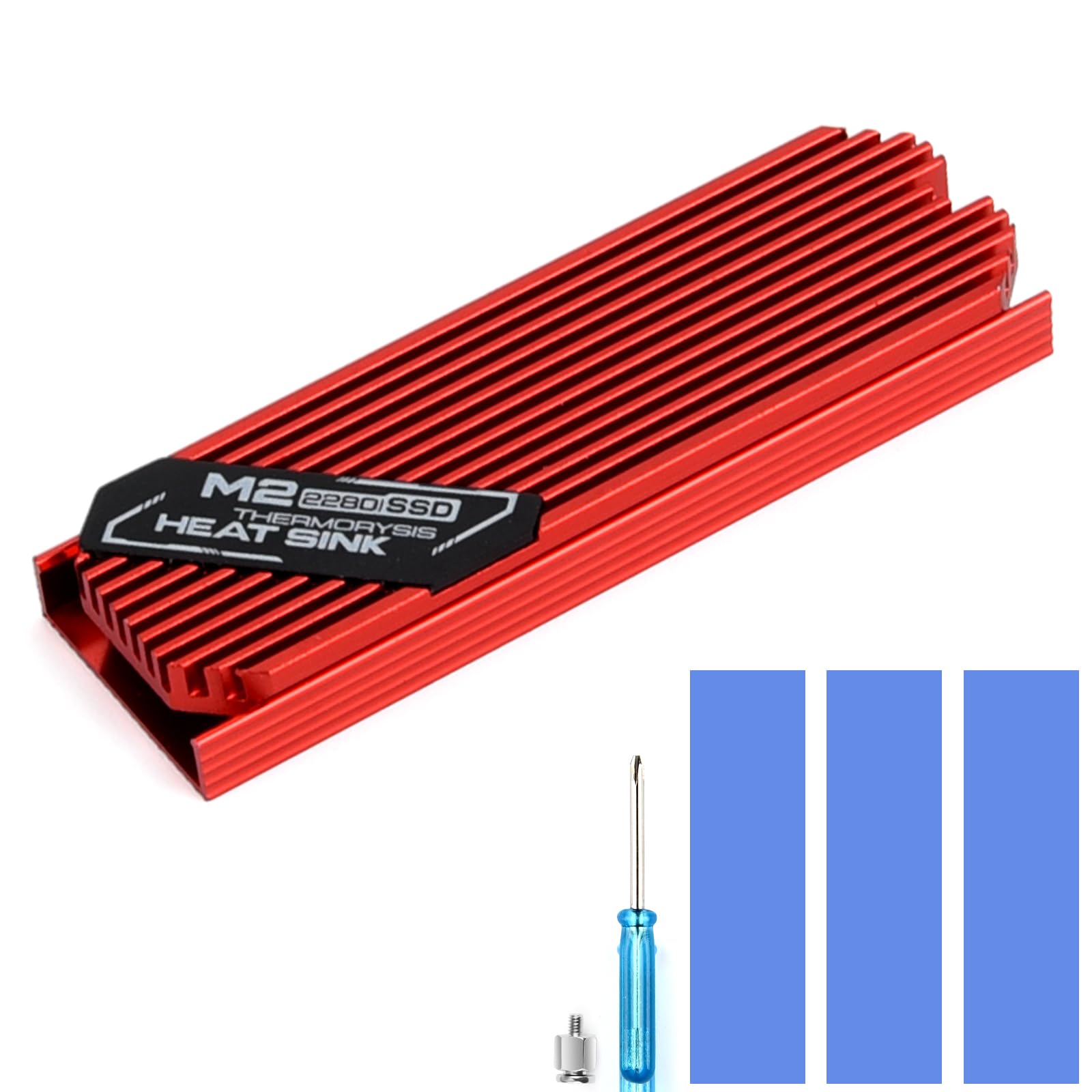 ASTARON M.2 Heatsink 2280 SSD Cooler with Nano Thermal Pads (1mm and 0.5mm) 2280 NVME M2 Thermal Pad Heat Sink for PC/PS5/Gaming