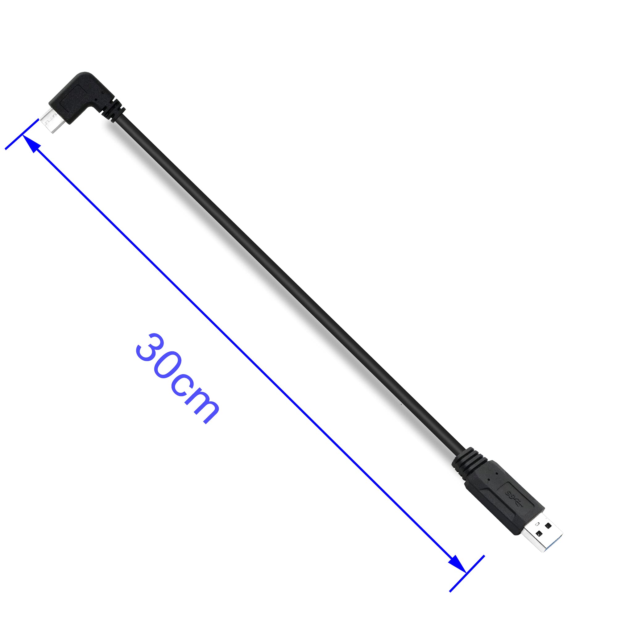Pngknyocn 90 Degree Usb Type C Short Cable Usb 3.0 (Type A) Male To Usb Right Angle 3.0 (Type C) Male Fast Charge And Data Sync