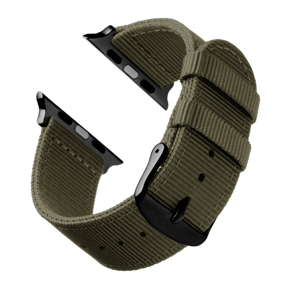 Archer Watch Straps - Premium Nylon Straps For Apple Watch (Olive, Black, 40/41/42Mm)