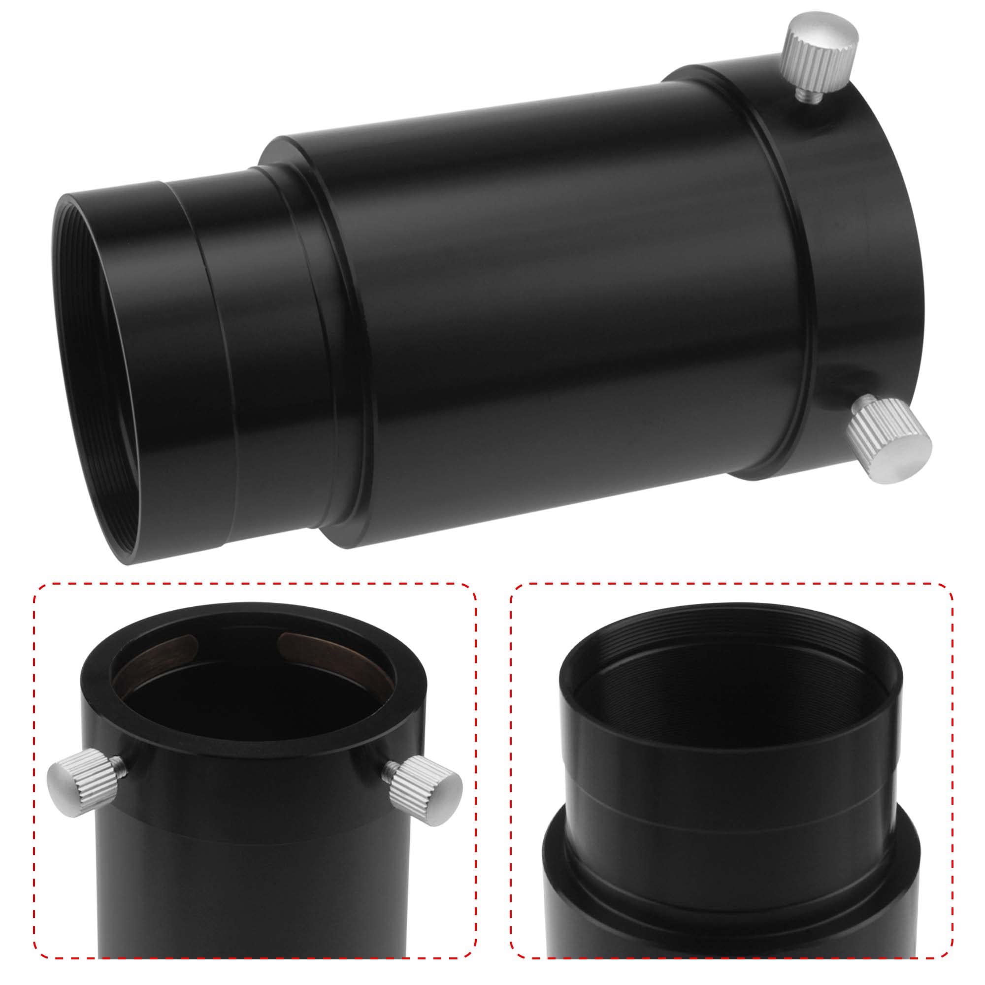 Astromania 2 Inch Telescope Eyepiece Extension Tube Adapter   Optical Length 80Mm   With Standand 2 Inch Filter Threads