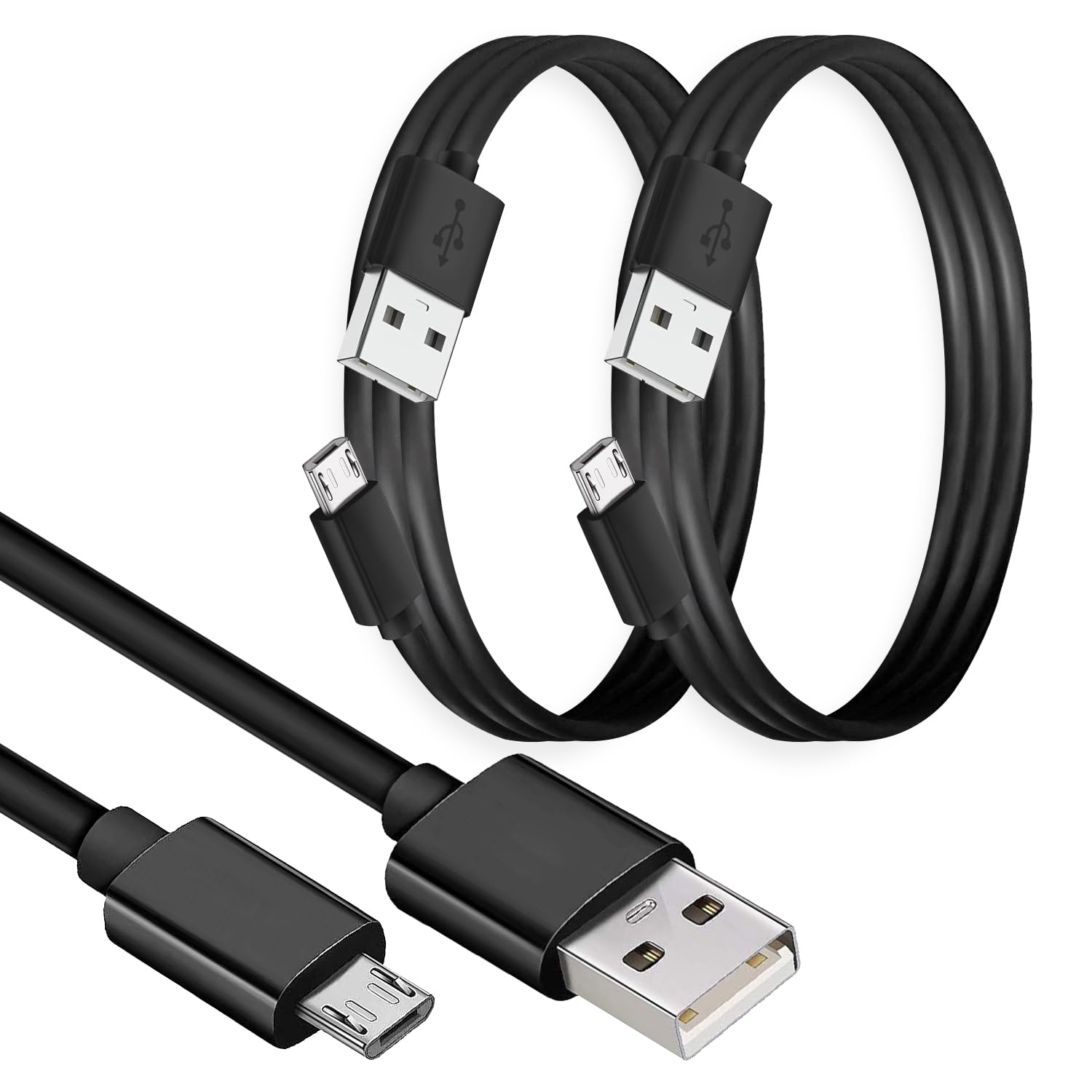 Brendaz Micro Usb Cable (2 Pack) Usb A To Micro Usb Fast Charging Cord, Compatible With Kindle Fire Hd Tablet, Ps4, X Box One S X, Galaxy S6, S7 Edge J7, Note 5 4, Android Charging Cord (3 Feet)