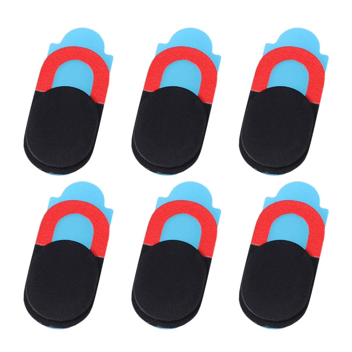 Uonlytech 6 Pack Oval Webcam Privacy Cover Slider Stickers for Laptop Tablet and Phone Webcam Shutter Sticker with Indicator Lig