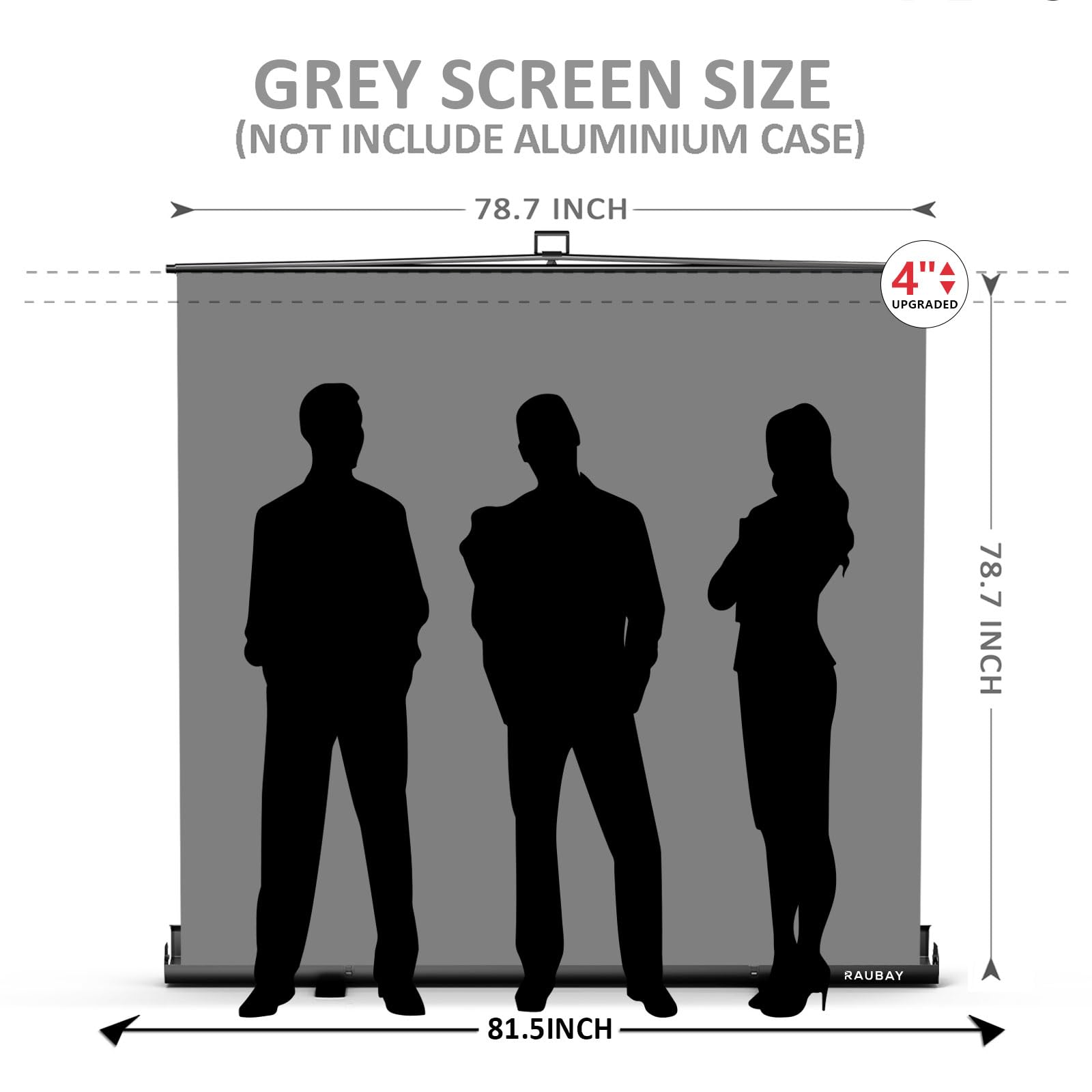 ?Wider Style? Raubay 78.7 X 78.7In Large Collapsible Gray Backdrop Screen Portable Retractable Panel Photo Gray Background With