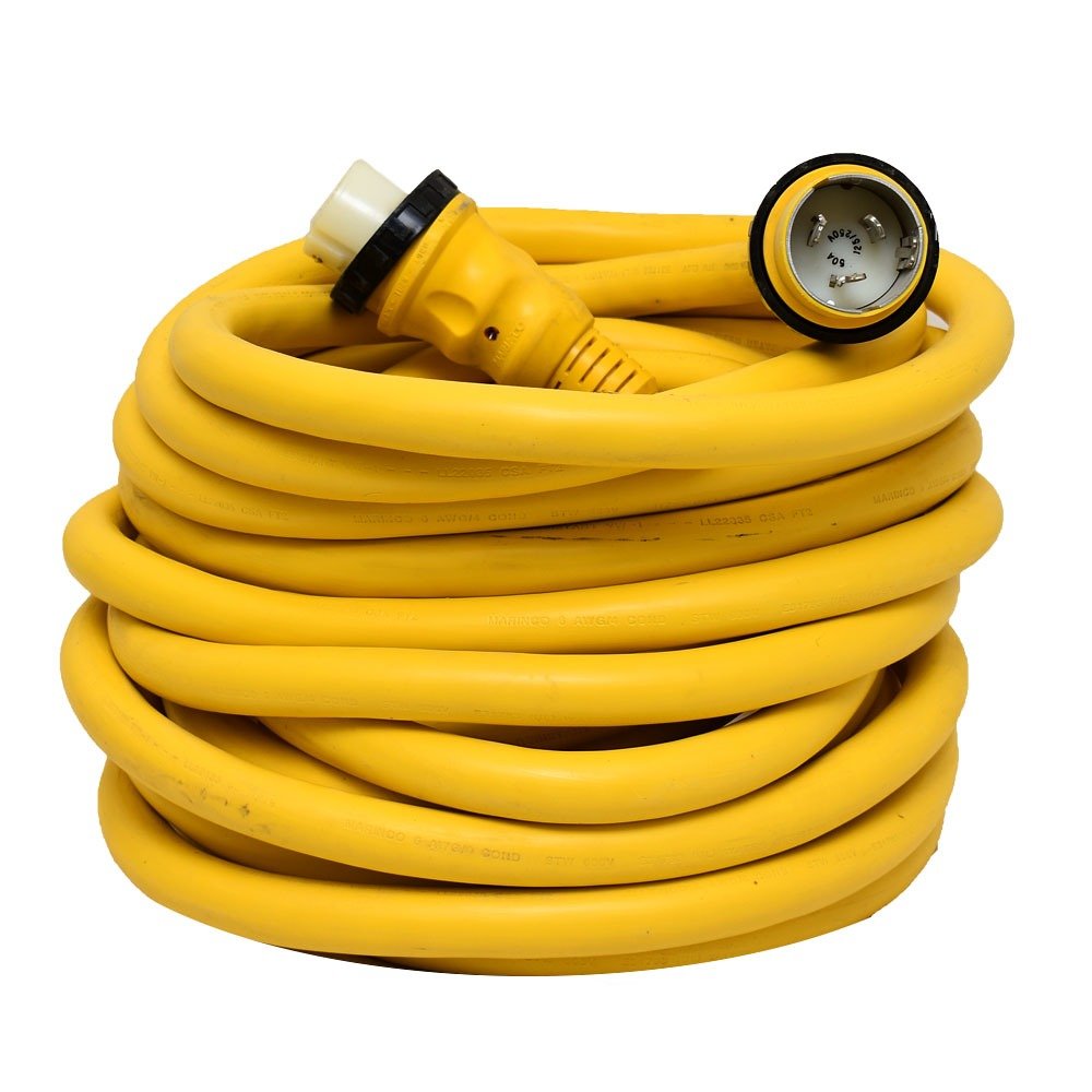 Marinco 50Amp 125/250V Shore Power Cable   50'   Yellow