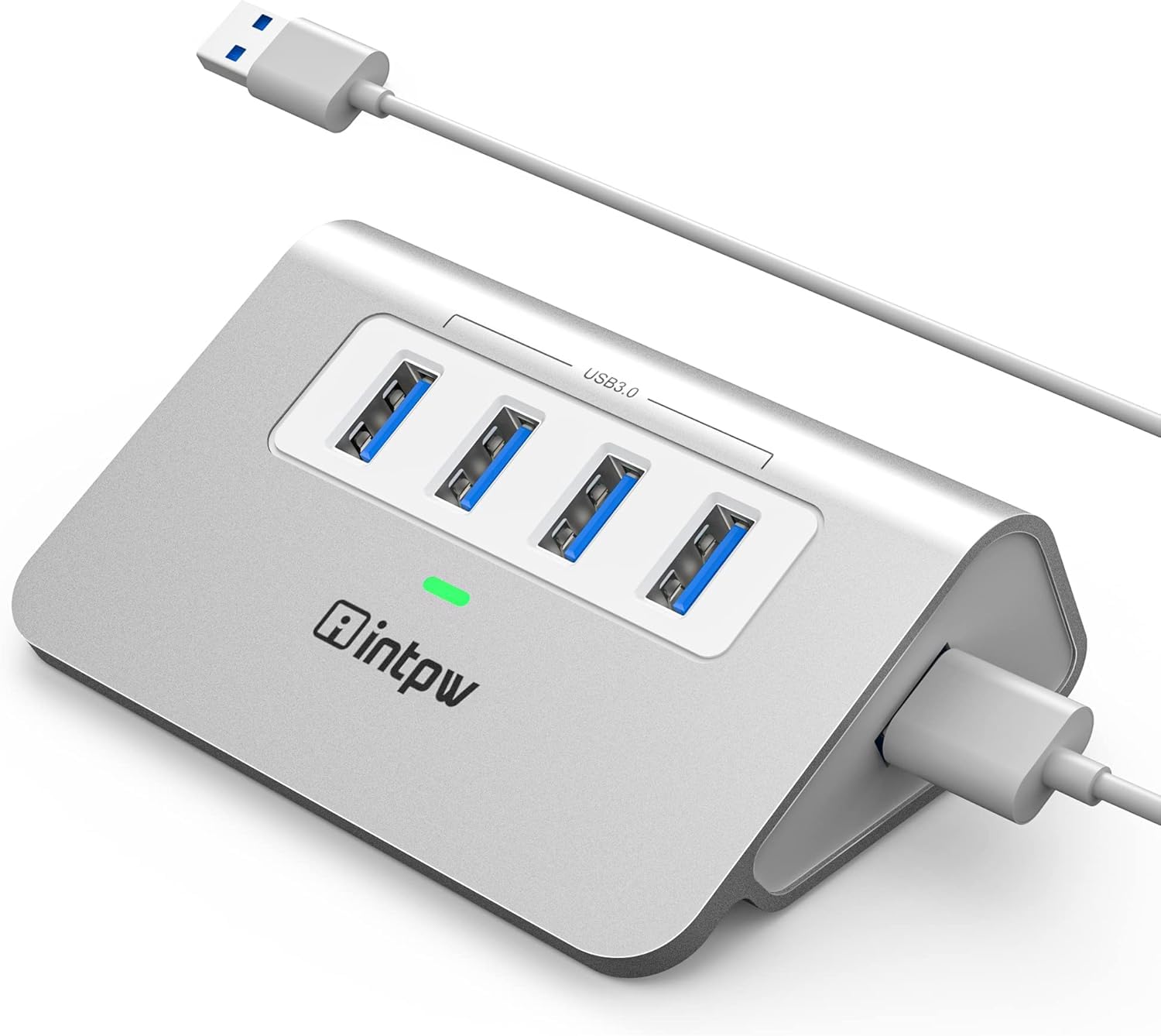 Usb 3.0 Hub,Aluminum 4 Port Usb Data Hub 3.0 Multi Usb Port Expander Dongle Usb Extension Multiport Adapter With 3.3Ft Cable Usb
