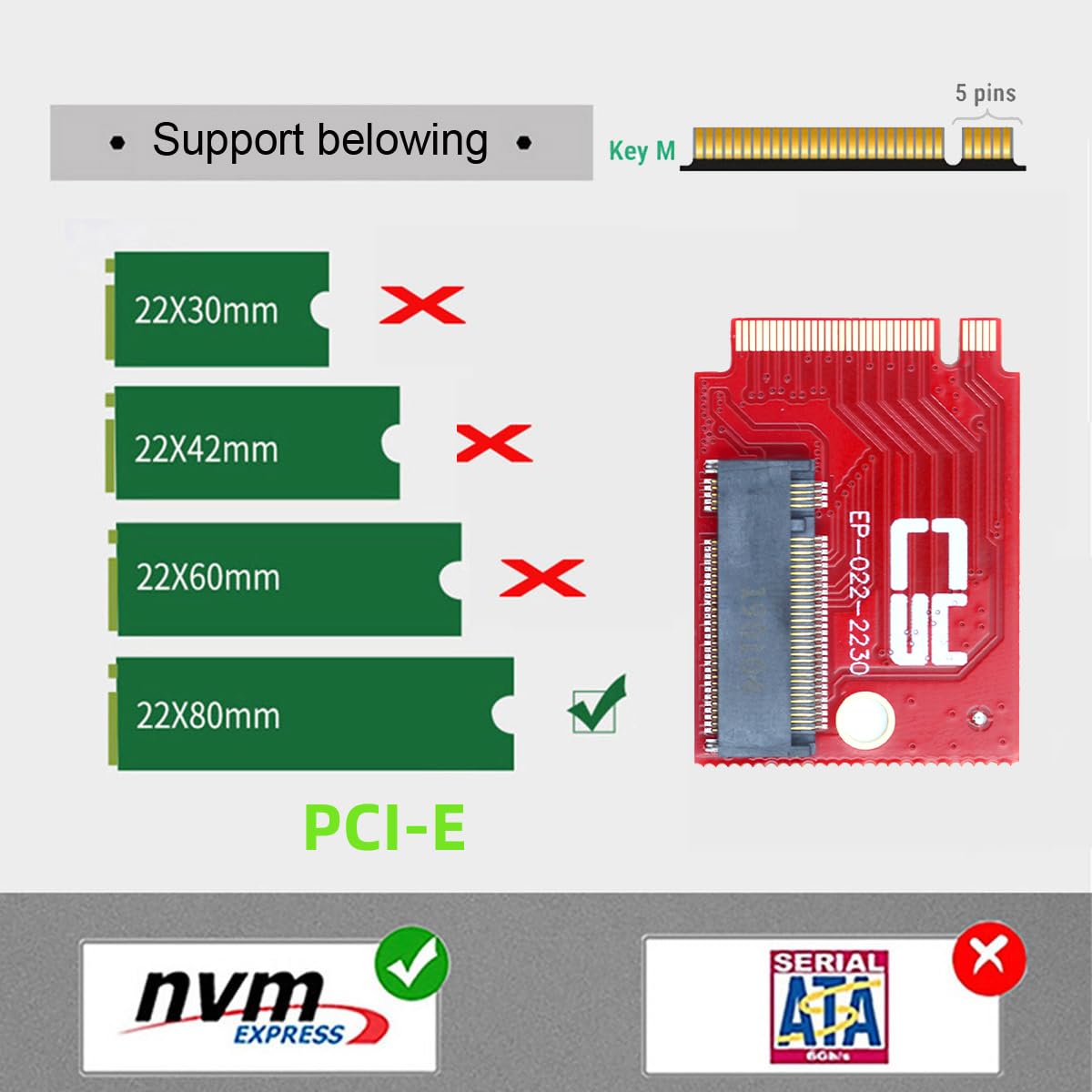 Chenyang M.2 22X30Mm To 22X80Mm Nvme M-Key Ngff Extension Ssd Upgrade Adapter Compatible With Rog Ally Gaming