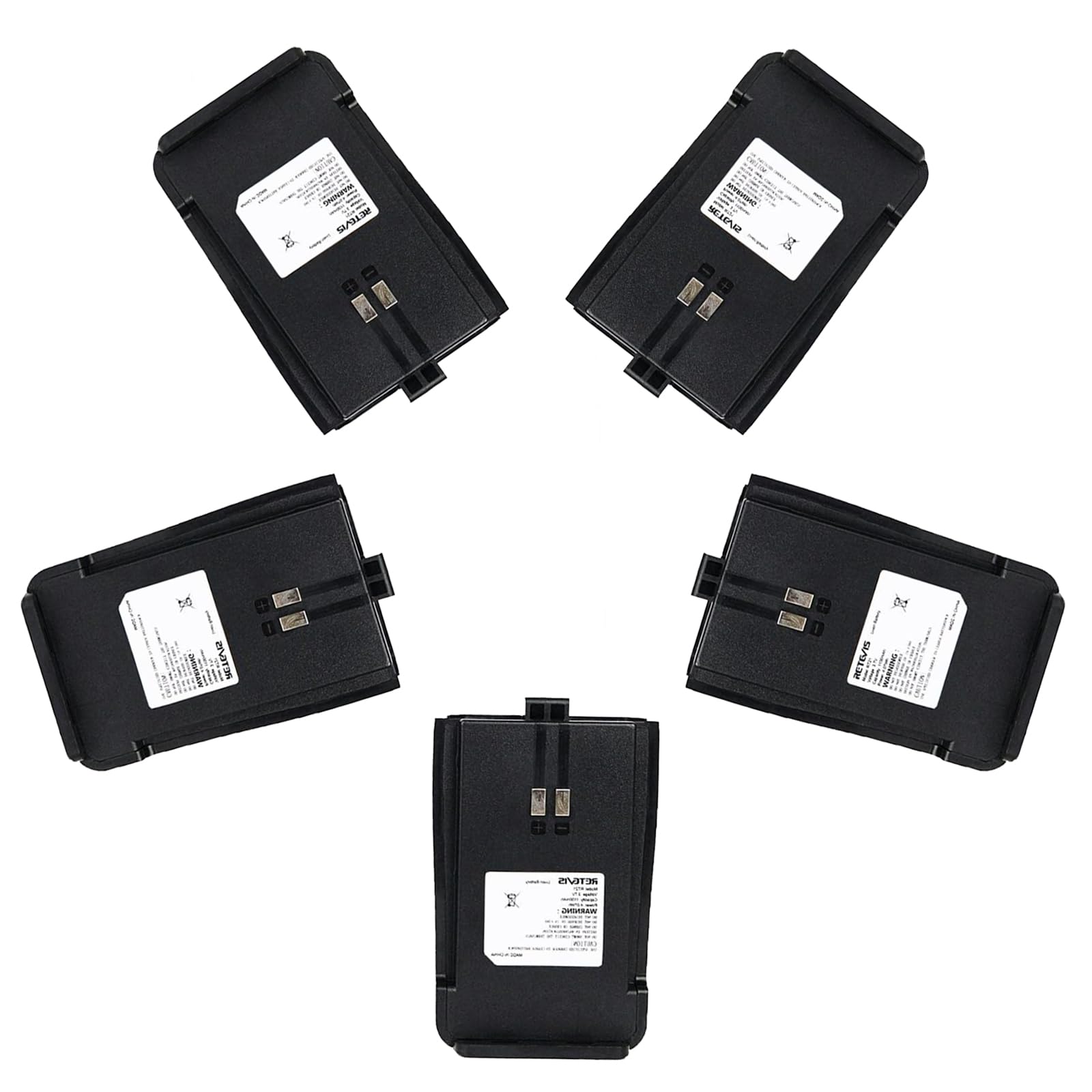 Retevis Rt21 Rt21V Original Two Way Radios Battery 1100Mah Li Ion Rechargeable Battery Compatible Rt21 Rt21V Walkie Talkies (5 Pack)